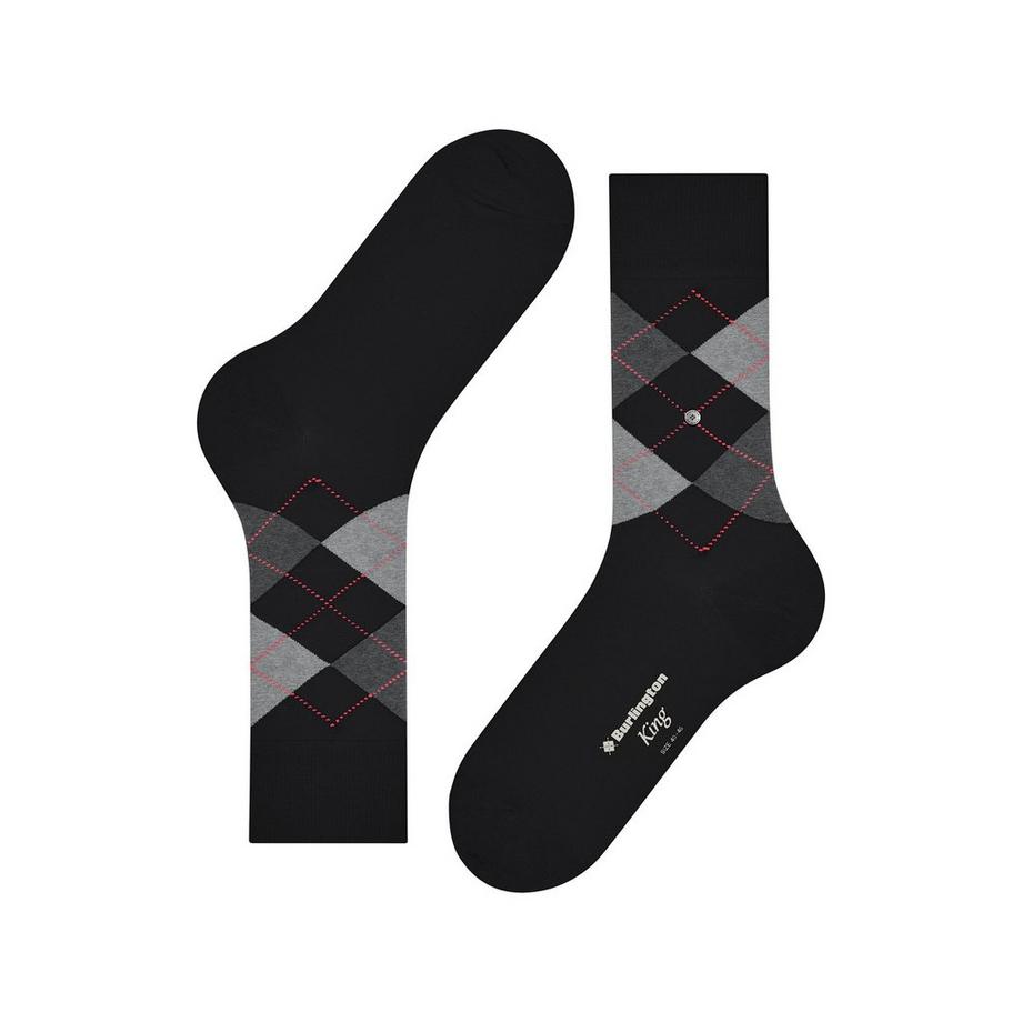 Burlington King Argyle Wadenlange Socken  
