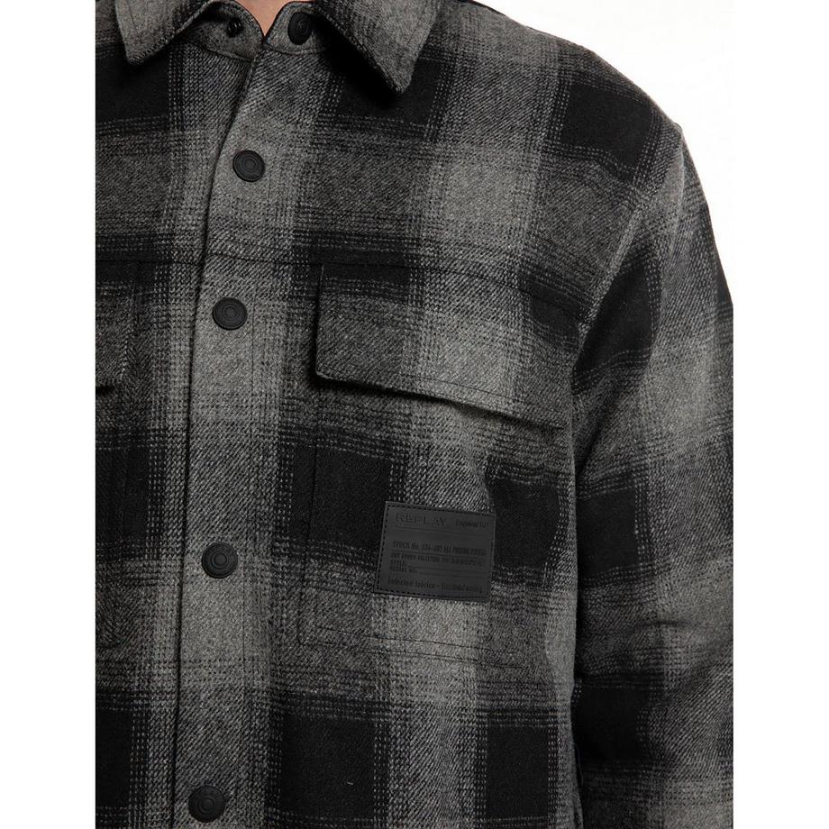 REPLAY Overshirt Regular Fit Fantasia Quadri  