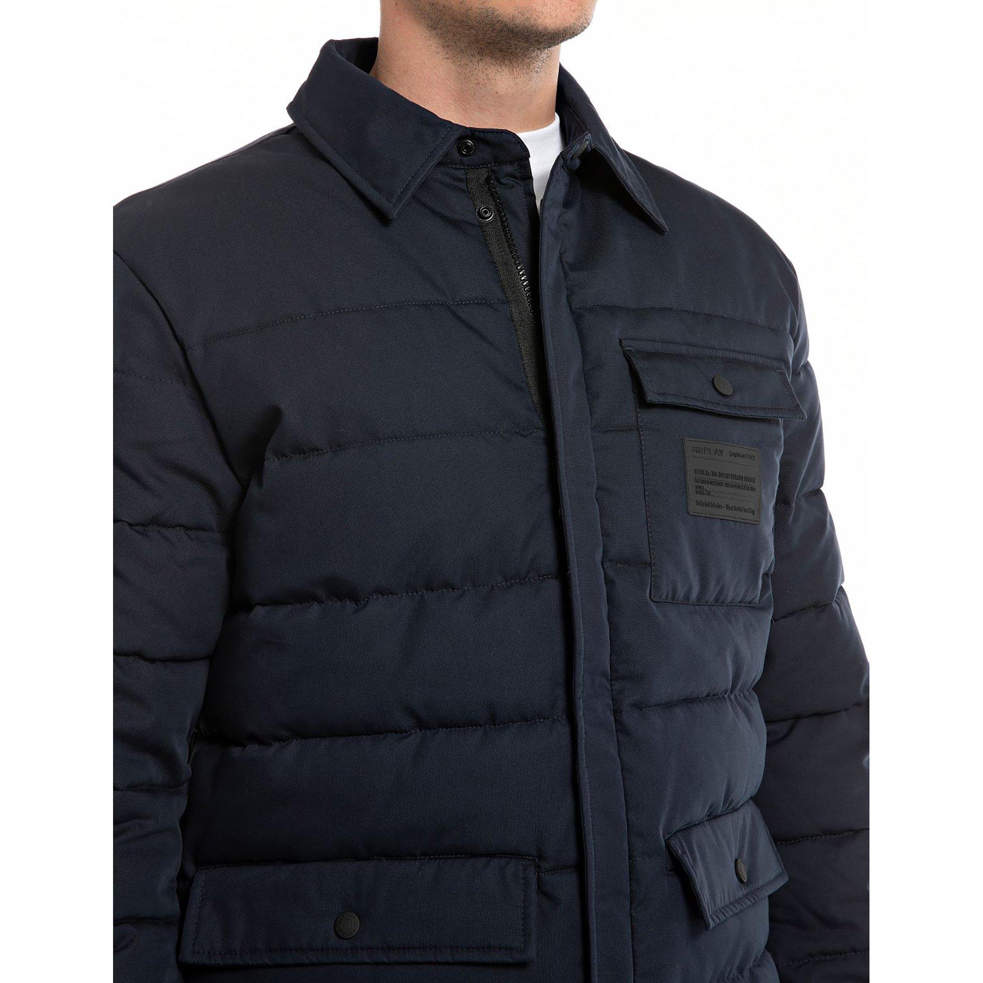 REPLAY Gepolsterte Regular Fit Jacke mit Kentkragen  