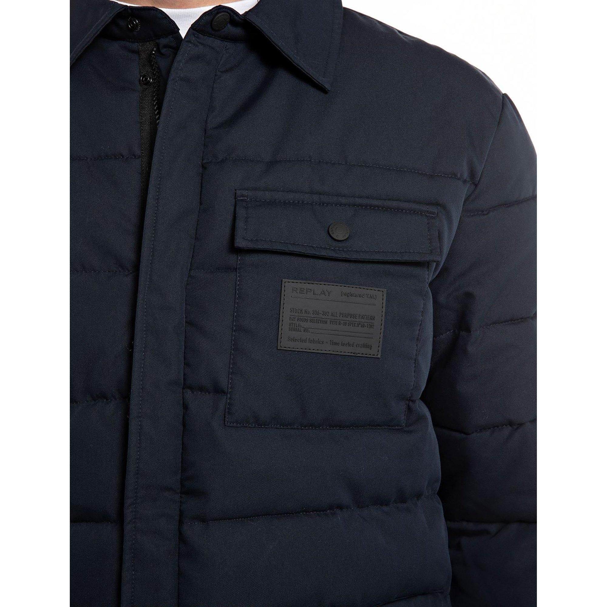 REPLAY Gepolsterte Regular Fit Jacke mit Kentkragen  