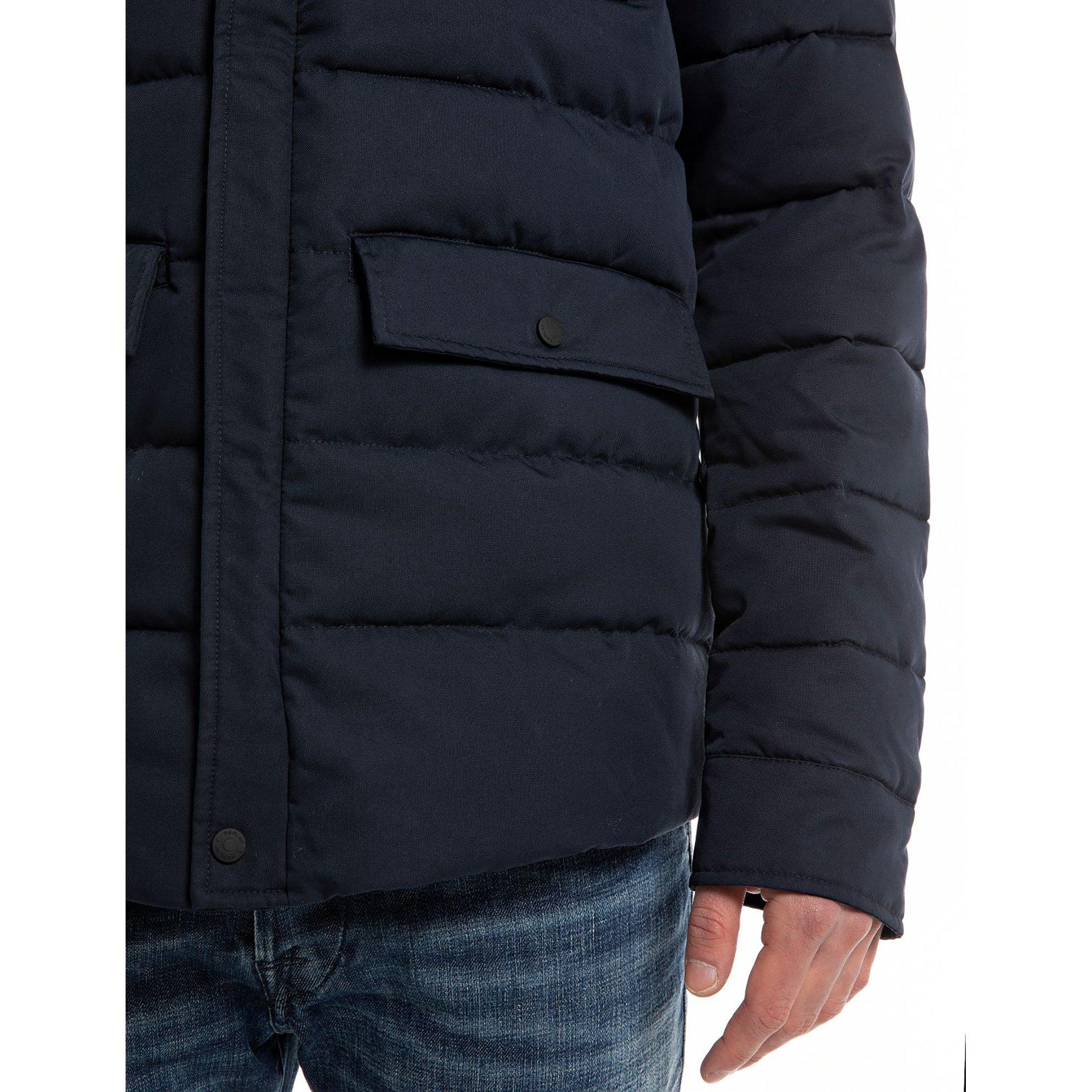 REPLAY Gepolsterte Regular Fit Jacke mit Kentkragen  