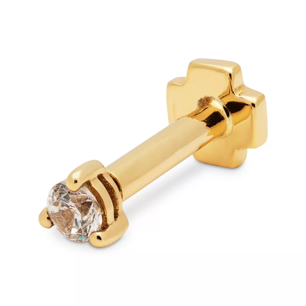 GIAHI - Piercing oreille, 6mm, Or Jaune