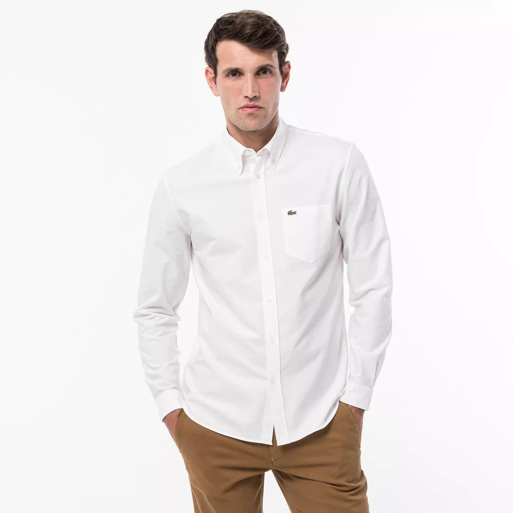 Lacoste - Hemd, langarm, für Herren, Weiss, Größe 44