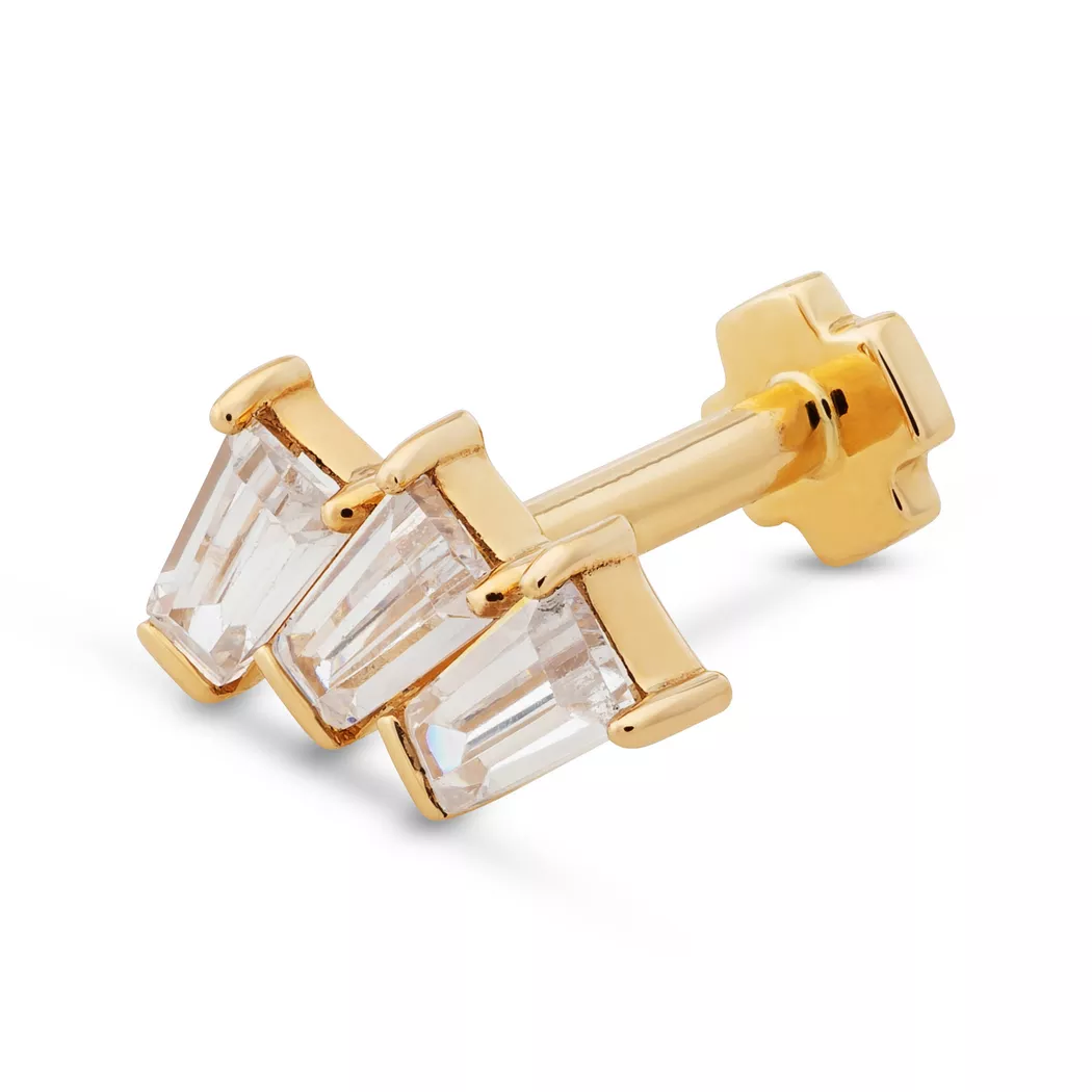 GIAHI - Piercing oreille, 6mm, Or Jaune
