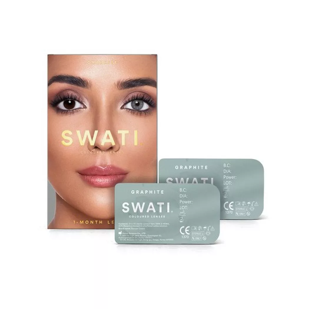 SWATI - Graphite Farbige Kontaktlinsen für 1 Monat, 1 Paar, Grau