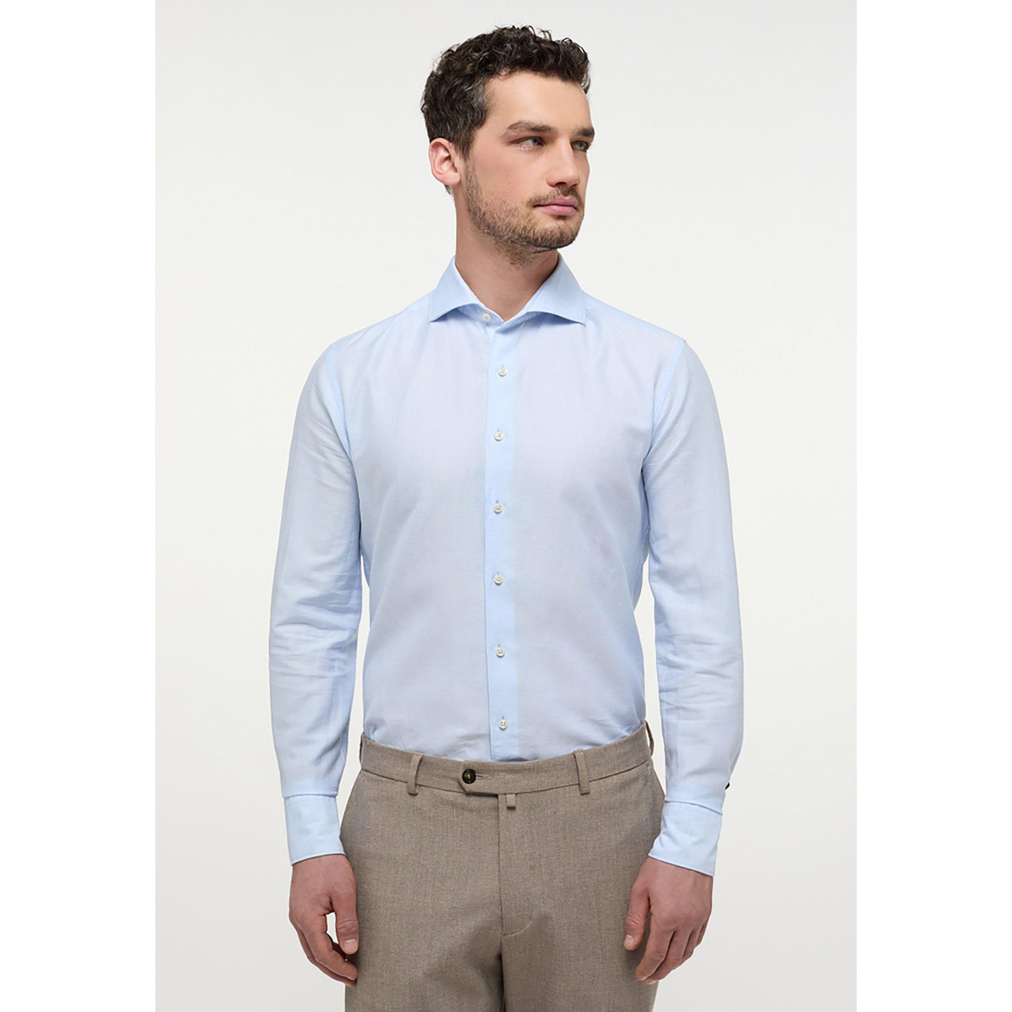 Image of Hemd, Slim Fit, Langarm Herren Blau Durchsichtig 38