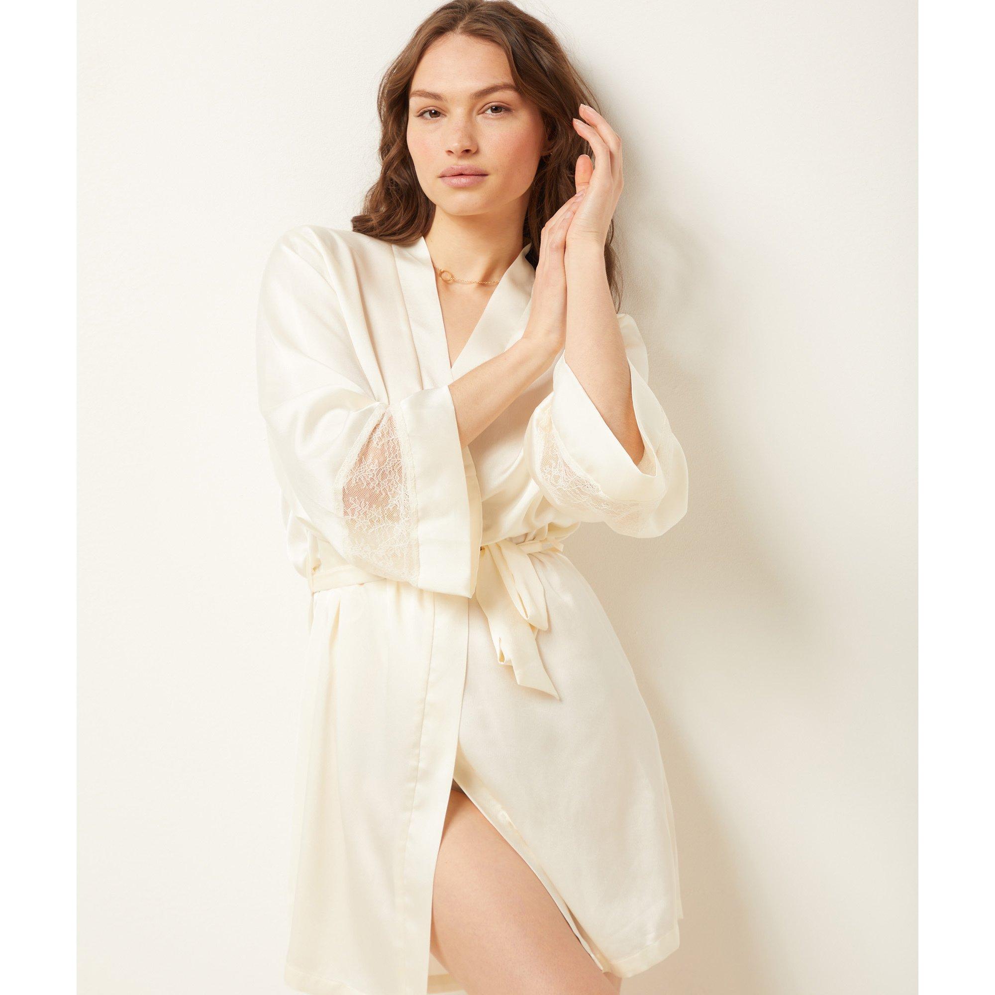 Image of Bademantel, Damen Damen Ecru L