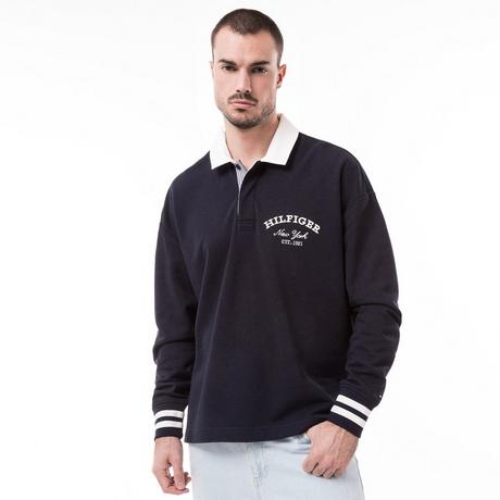 TOMMY HILFIGER PREP RUGBY Gestreiftes Polokragen Sweatshirt  