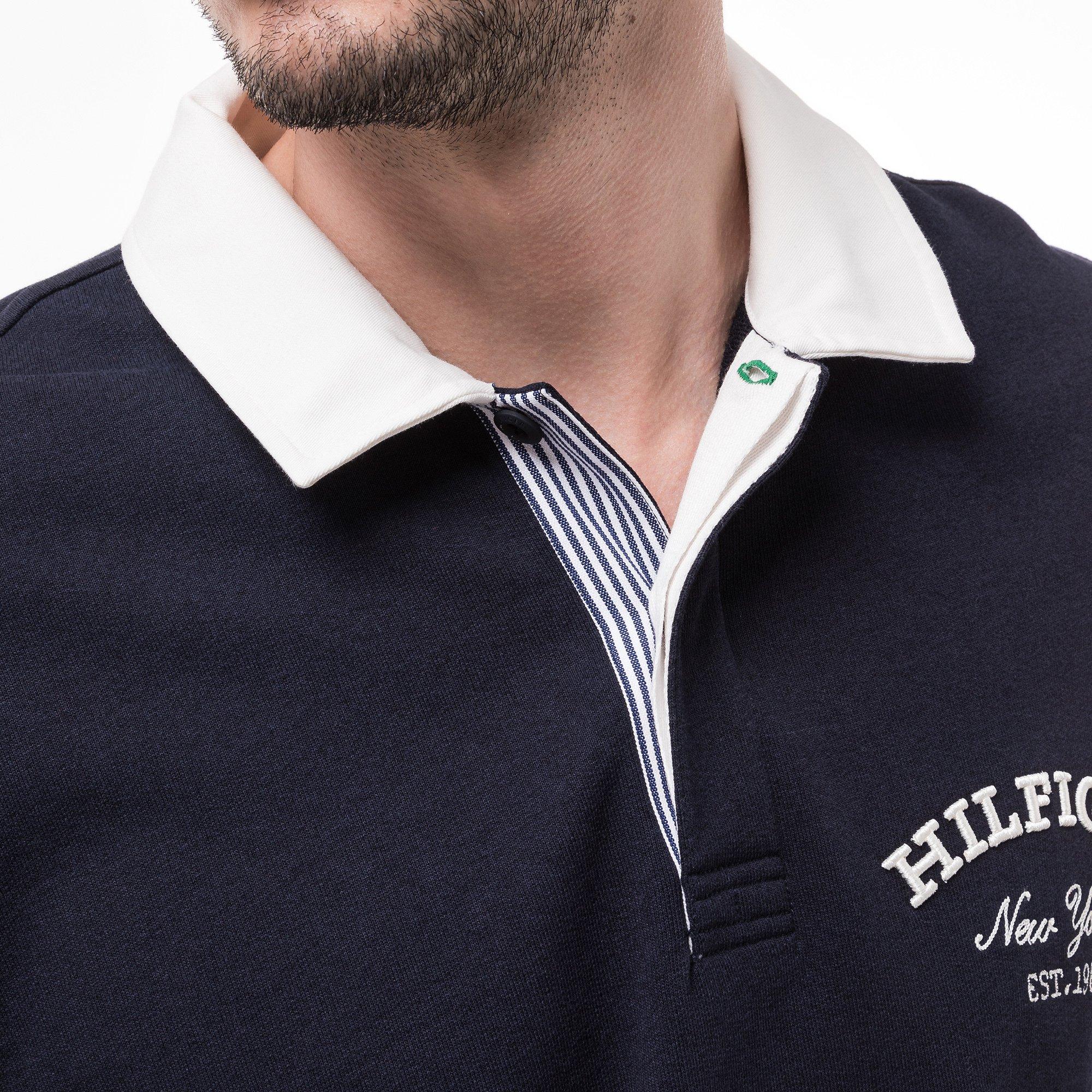 TOMMY HILFIGER PREP RUGBY Gestreiftes Polokragen Sweatshirt  