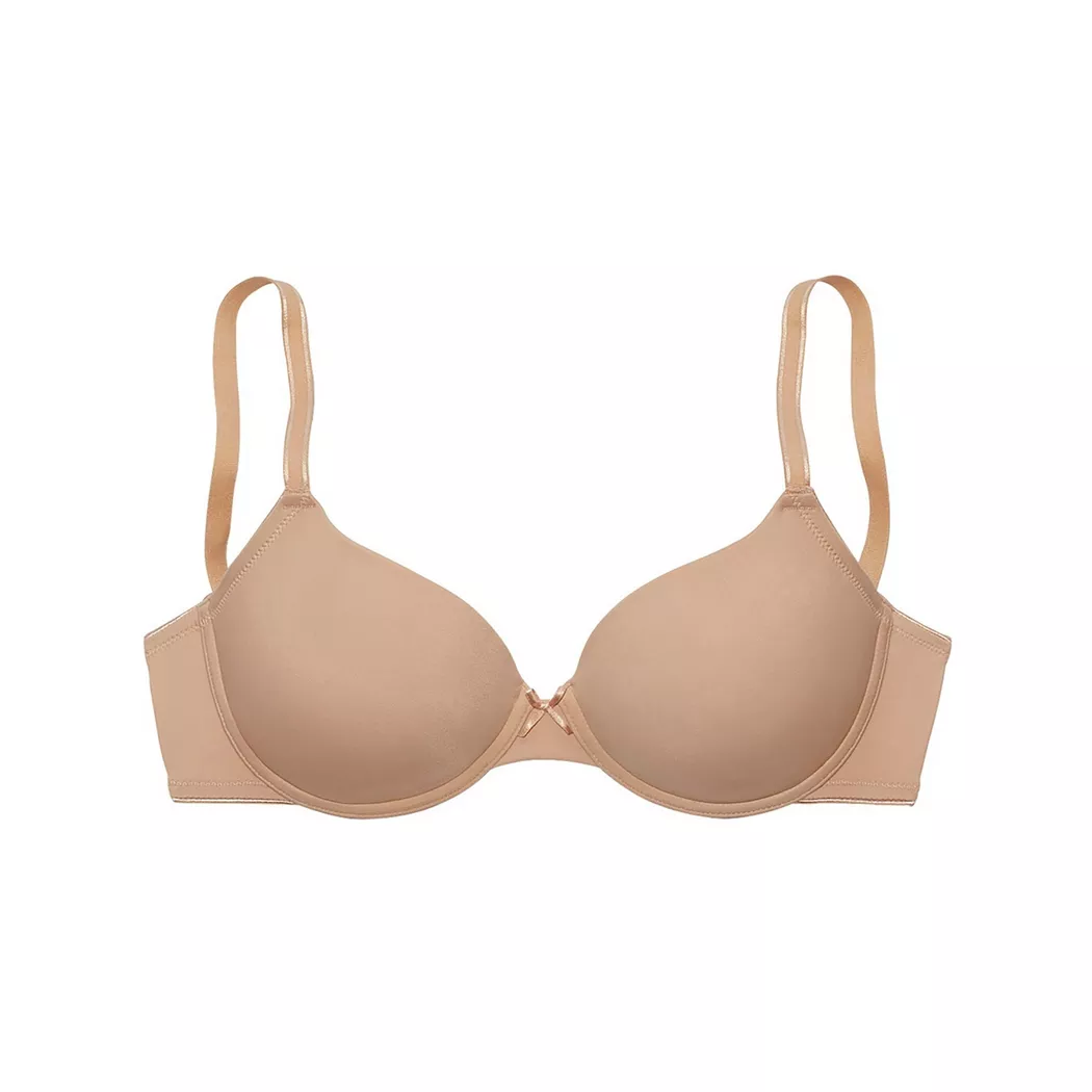 Schalen-BH LASCANA "Ela - perfect basic", Damen, Gr. 75, Cup D, braun (toffee), Microtouch, Obermaterial: 82% Polyamid (TACTEL), 18% Elasthan (LYCRA), Basic, BHs Schalen-BH, mit Bügel aus seidiger Microfaser, Topseller