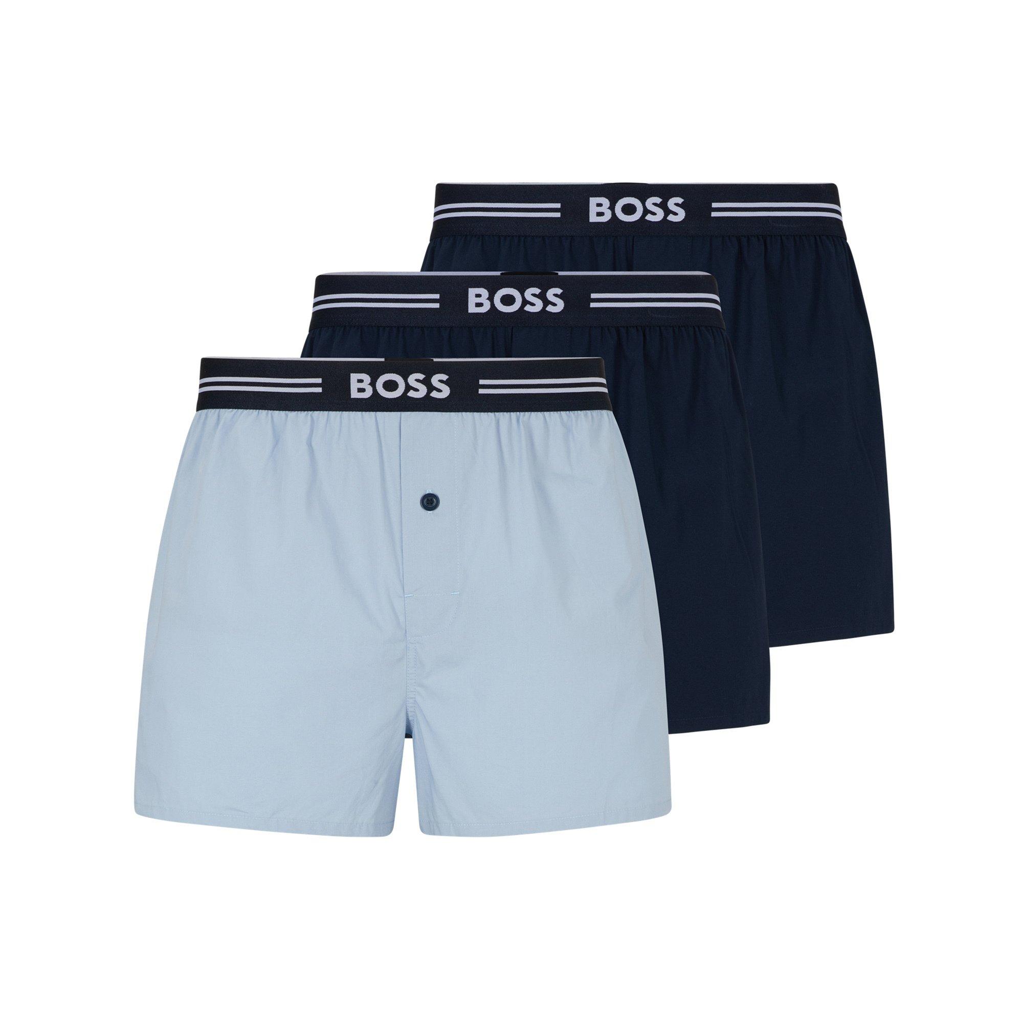 Image of Triopack, Boxershorts Herren Dunkelblau L