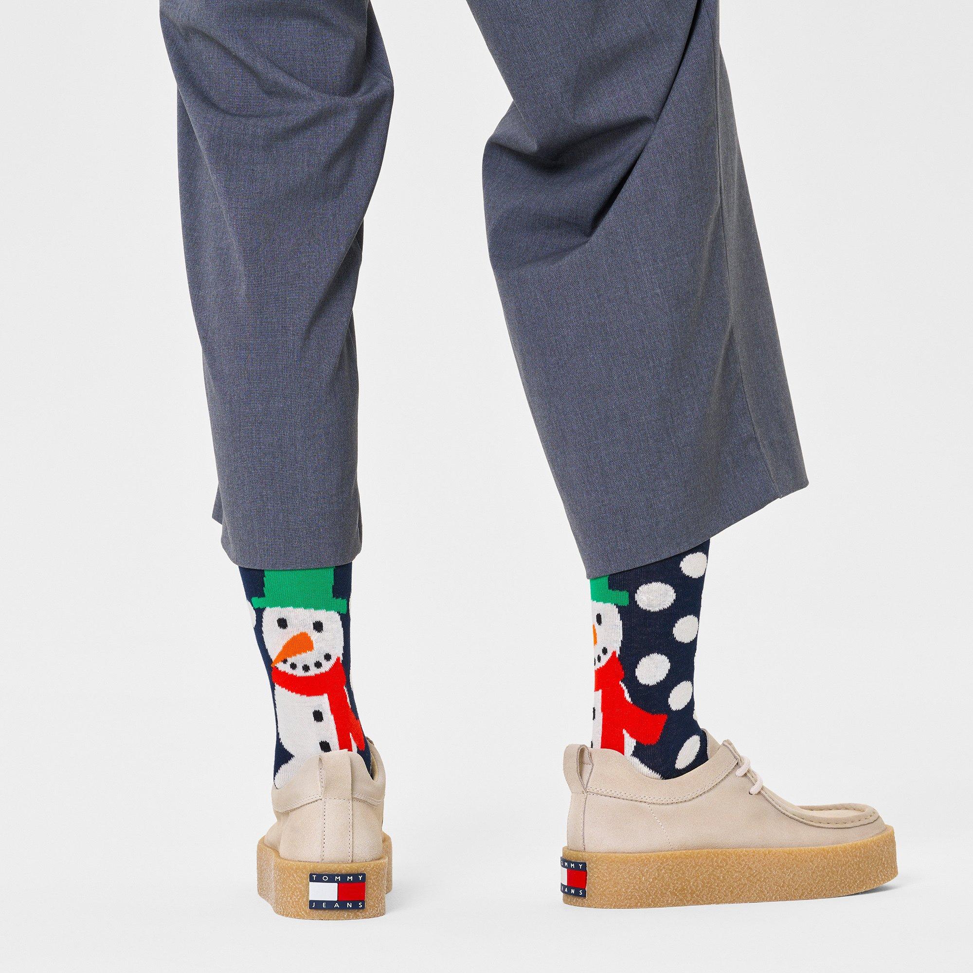Happy Socks Jumbo Chaussettes à Pois Bonhomme de Neige  