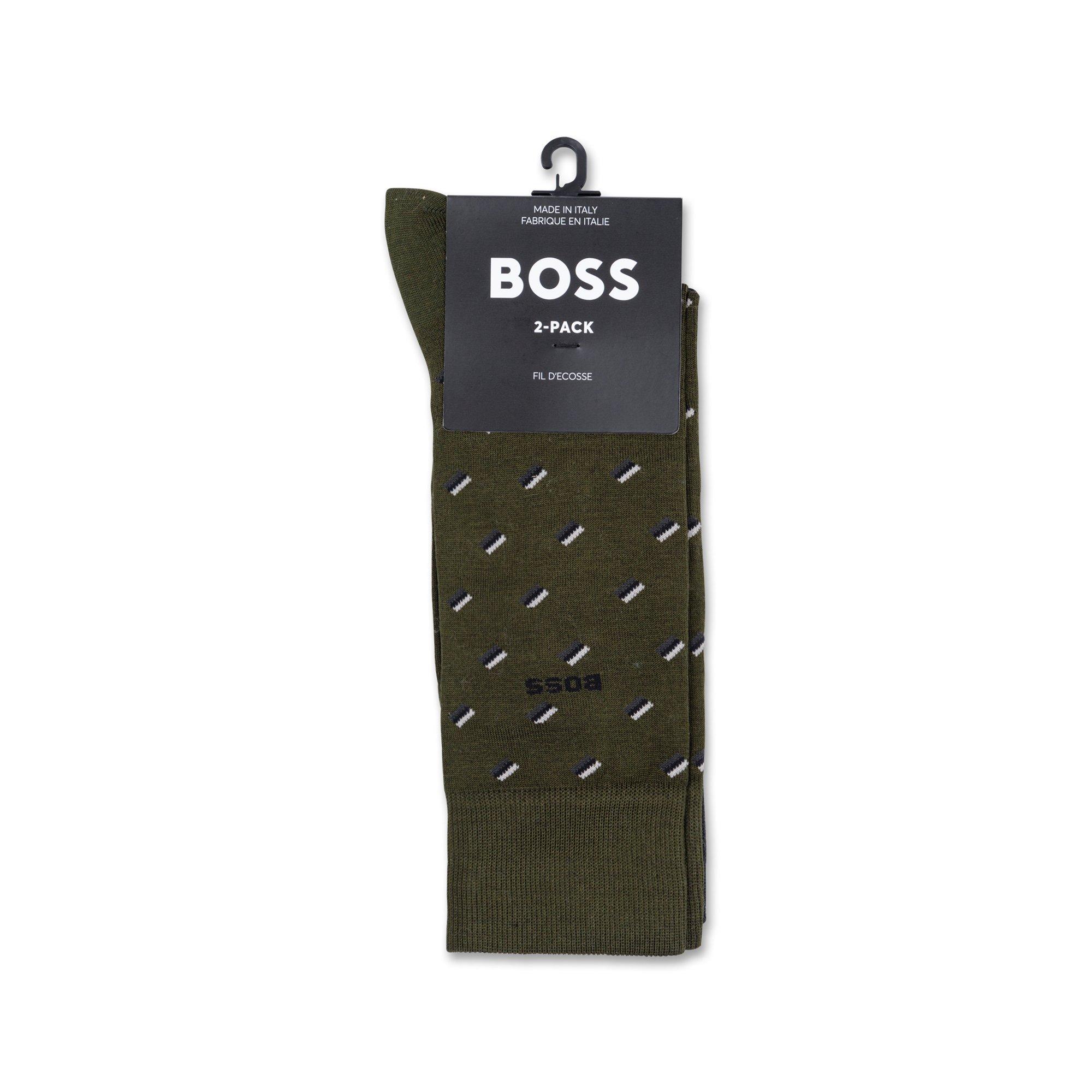 BOSS 2P RS Minipattern MC Lot de 2 paires de chaussettes, hauteur mollet 