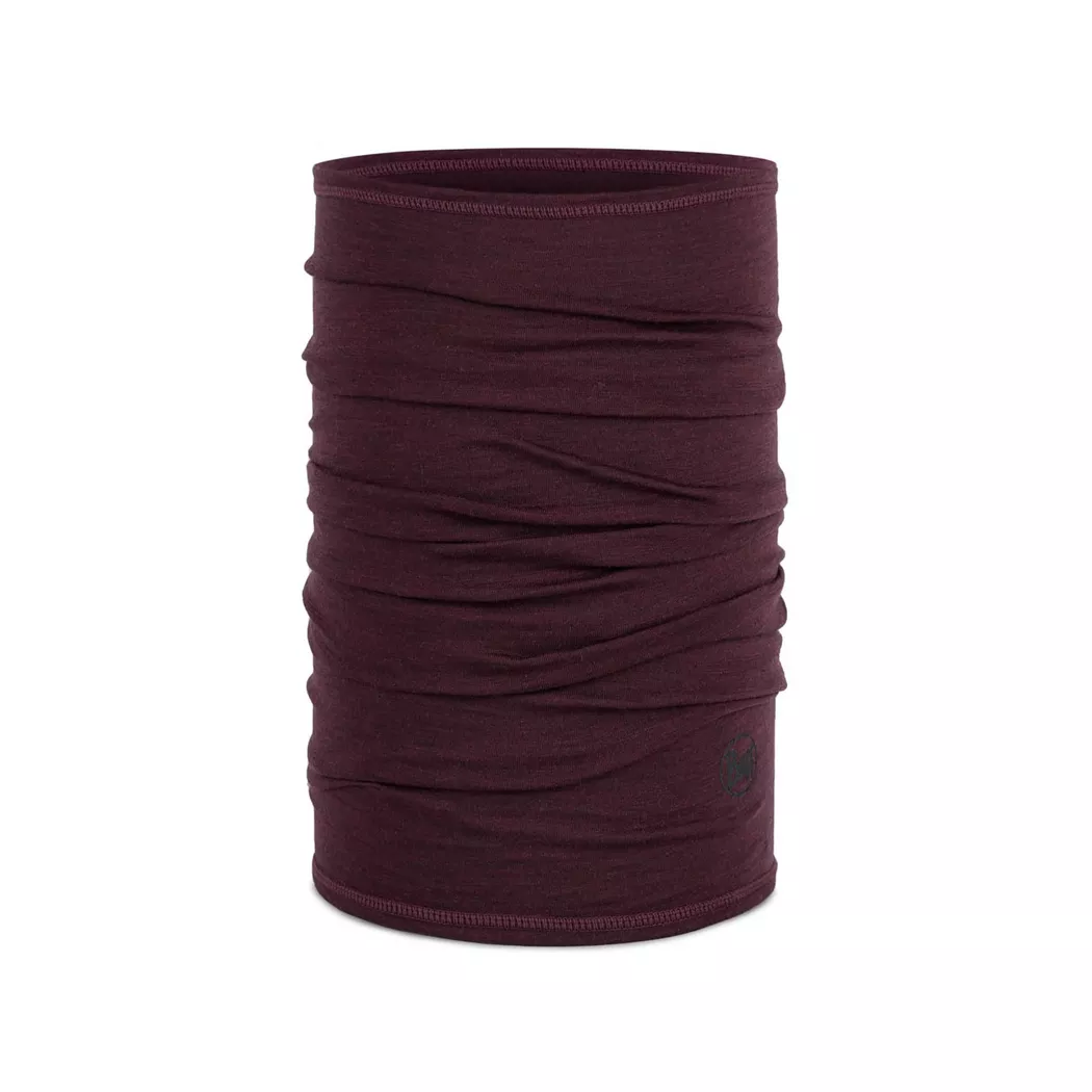 Buff Merino Lightweight Solid Garnet Tubular Neckwear