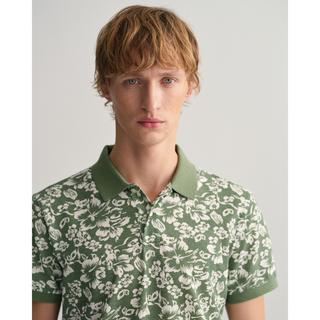 GANT Floral Print Pique Kurzarm Poloshirt  