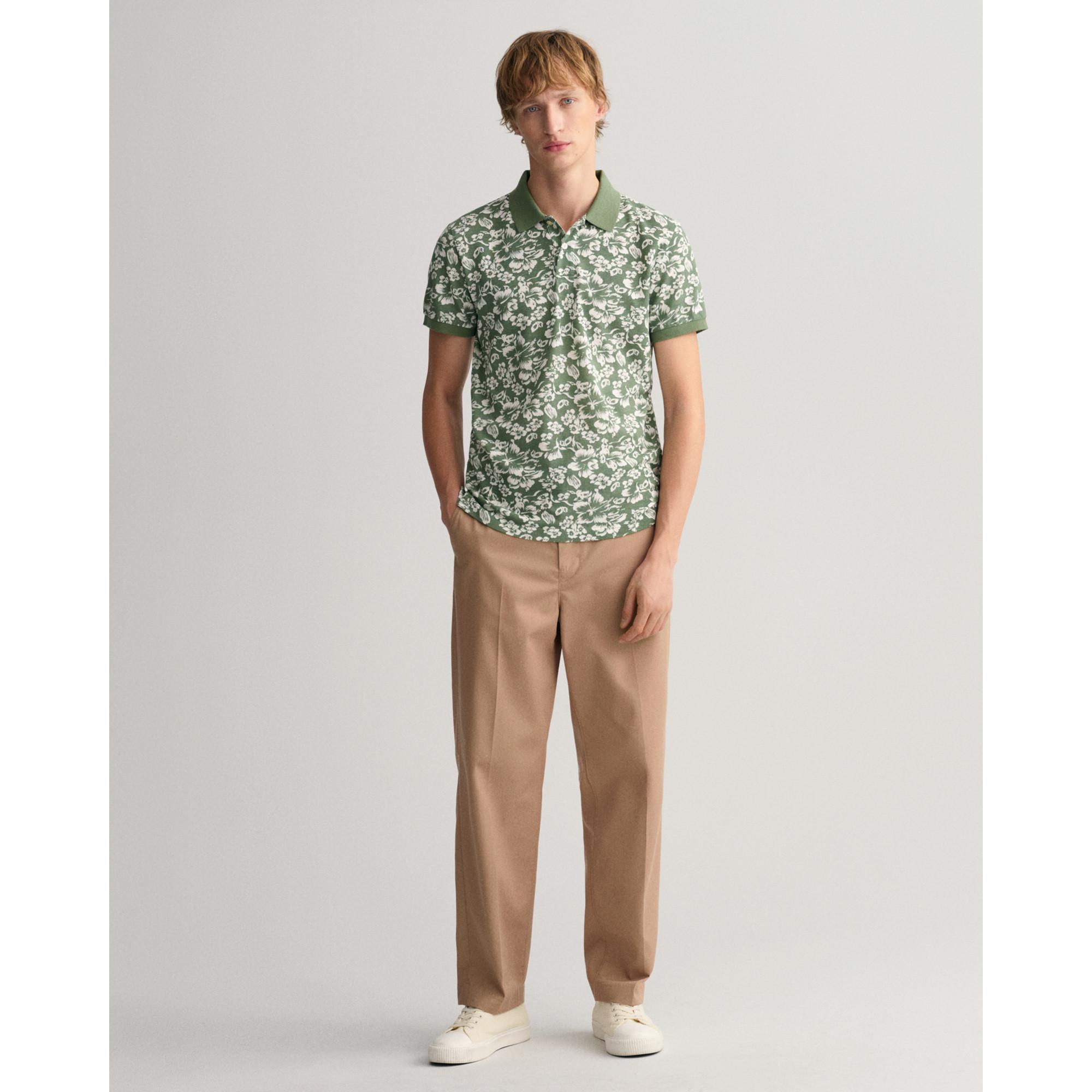 GANT Polo Pique Imprimé Floral Manches Courtes  