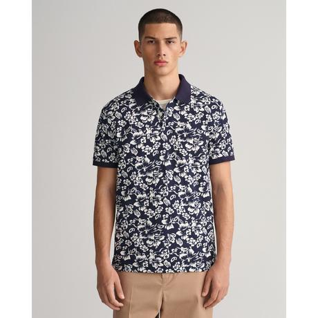 GANT Floral Print Pique Kurzarm Poloshirt  