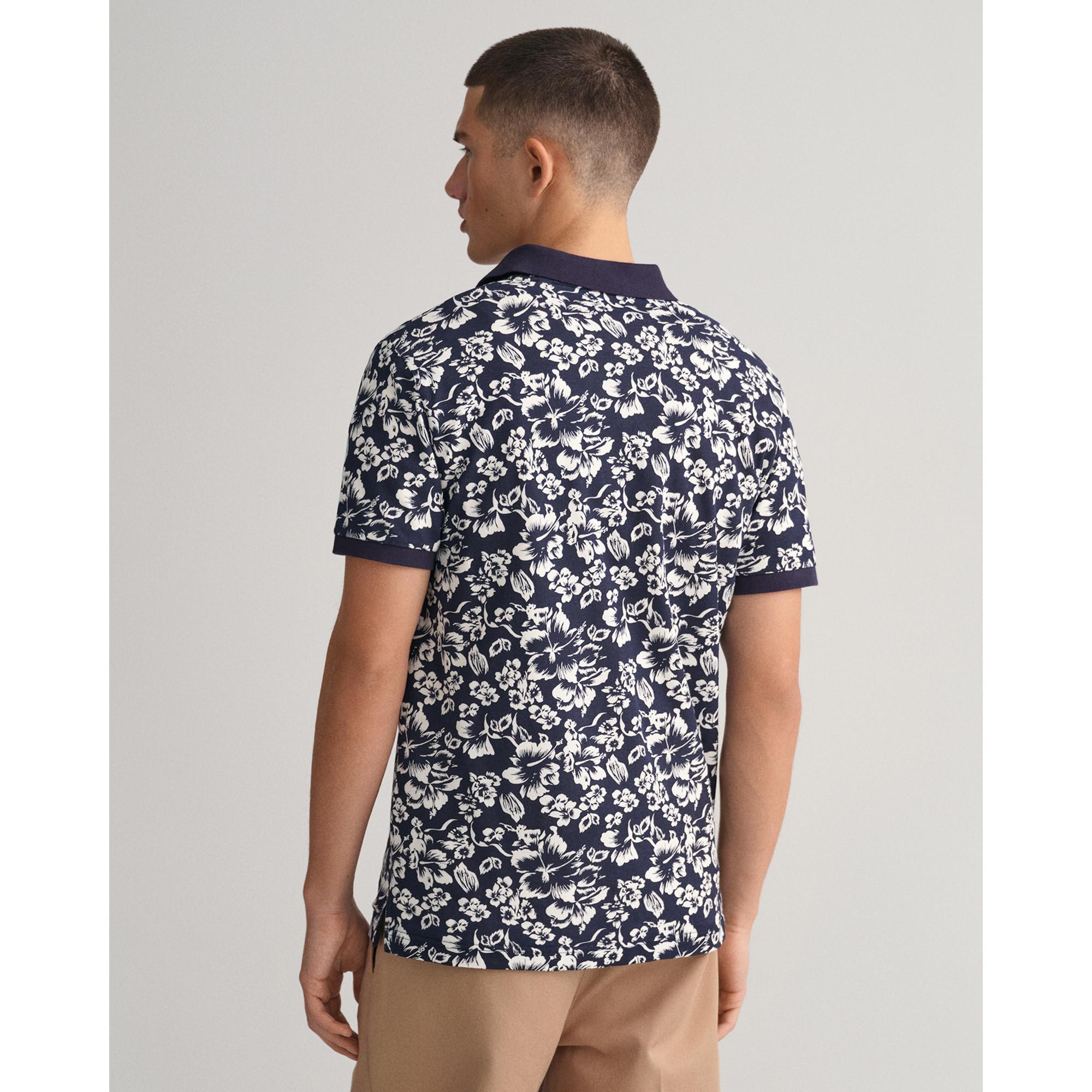 GANT Polo Pique Imprimé Floral Manches Courtes  