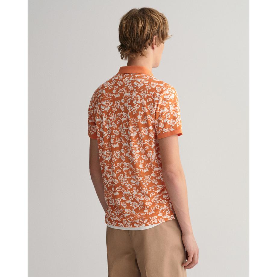 GANT Floral Print Pique Kurzarm Poloshirt  