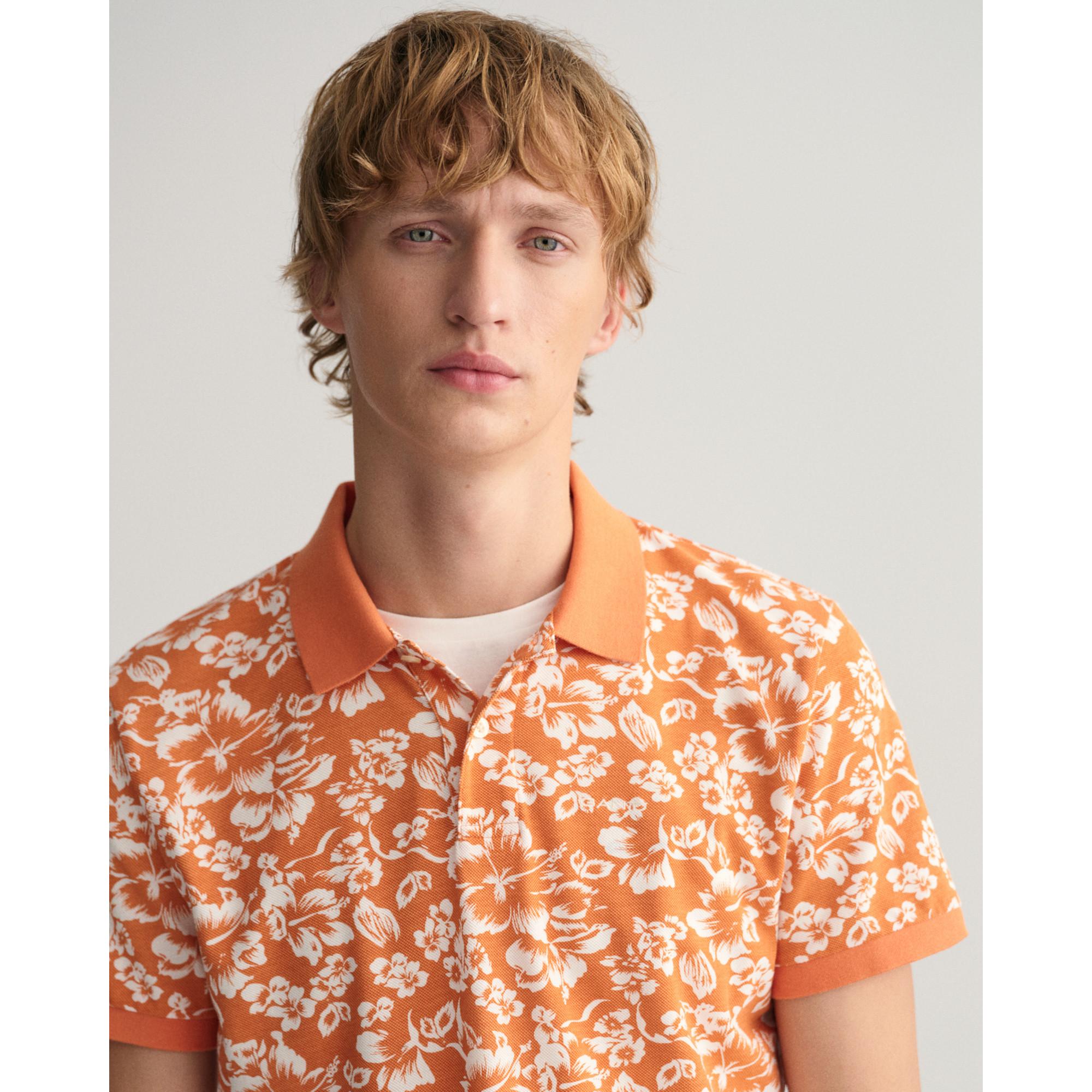 GANT Polo Pique Imprimé Floral Manches Courtes  