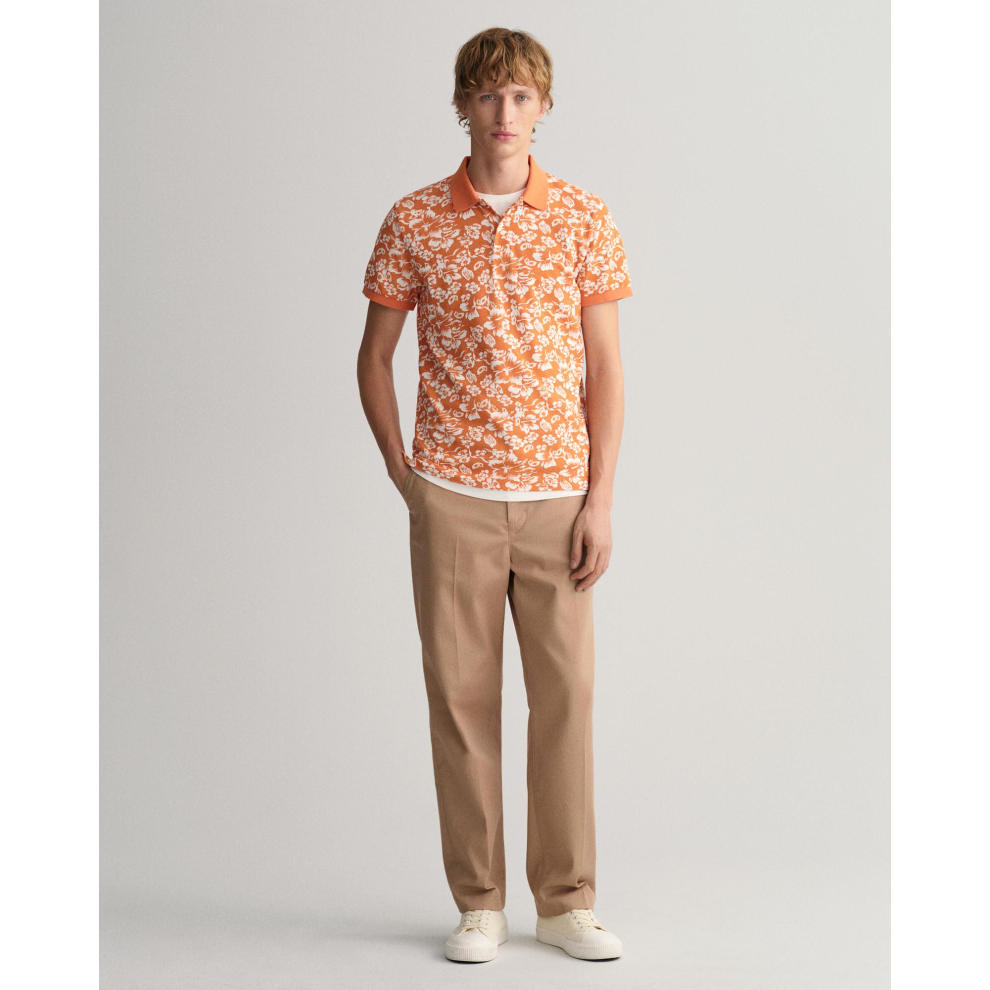 GANT Polo Pique Imprimé Floral Manches Courtes  