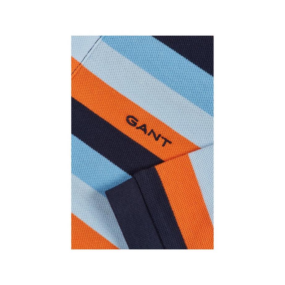 GANT Multi Stripe Pique Kurzarm Poloshirt  