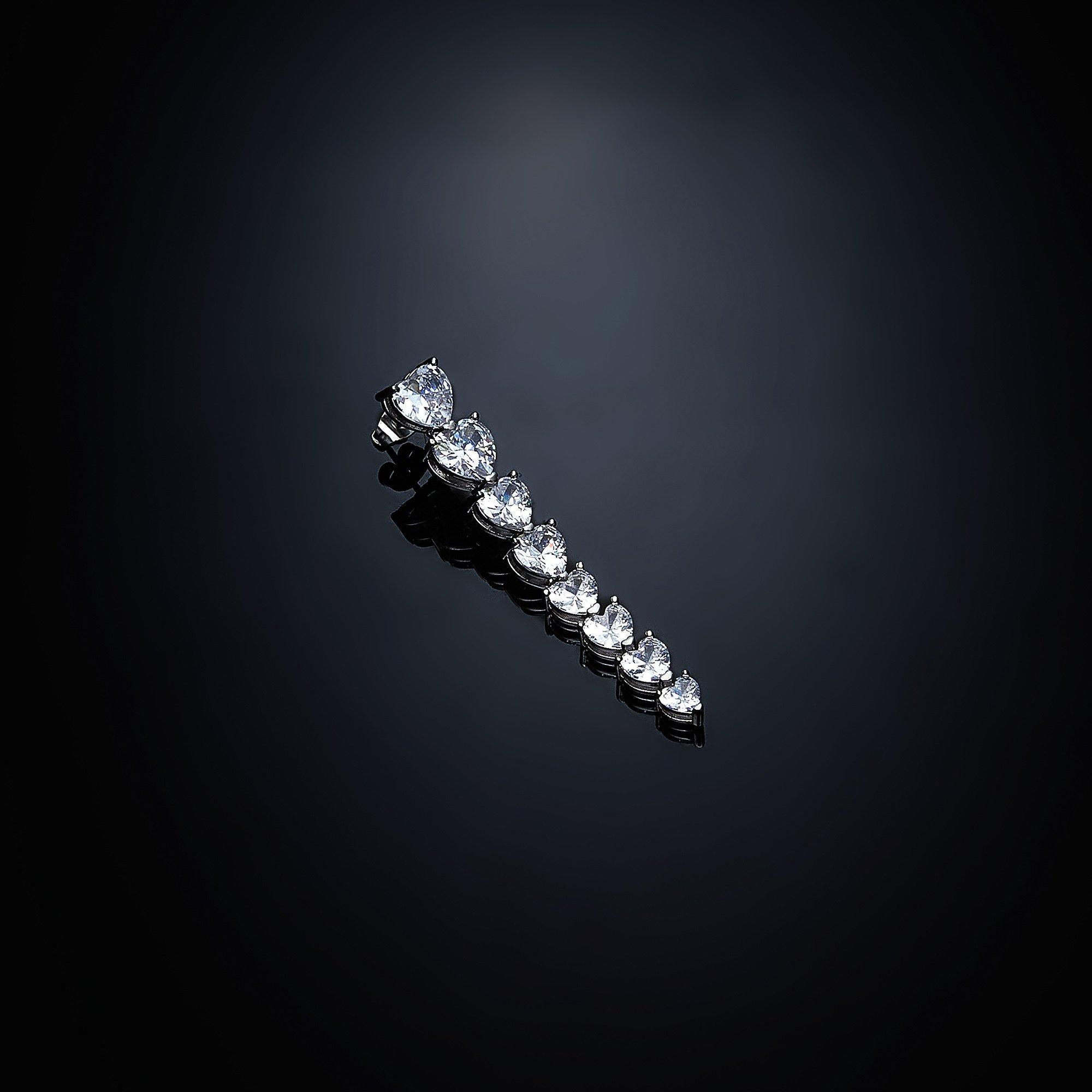 Image of Einzelohrstecker Damen Silber 58mm