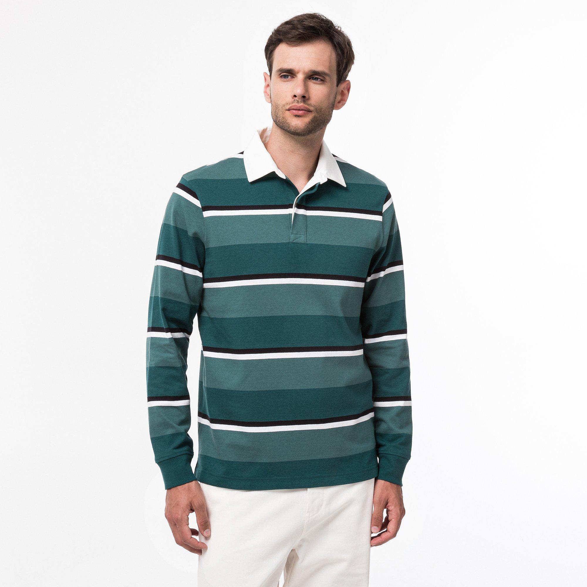 Image of T-shirt, Langarm Herren Grün L