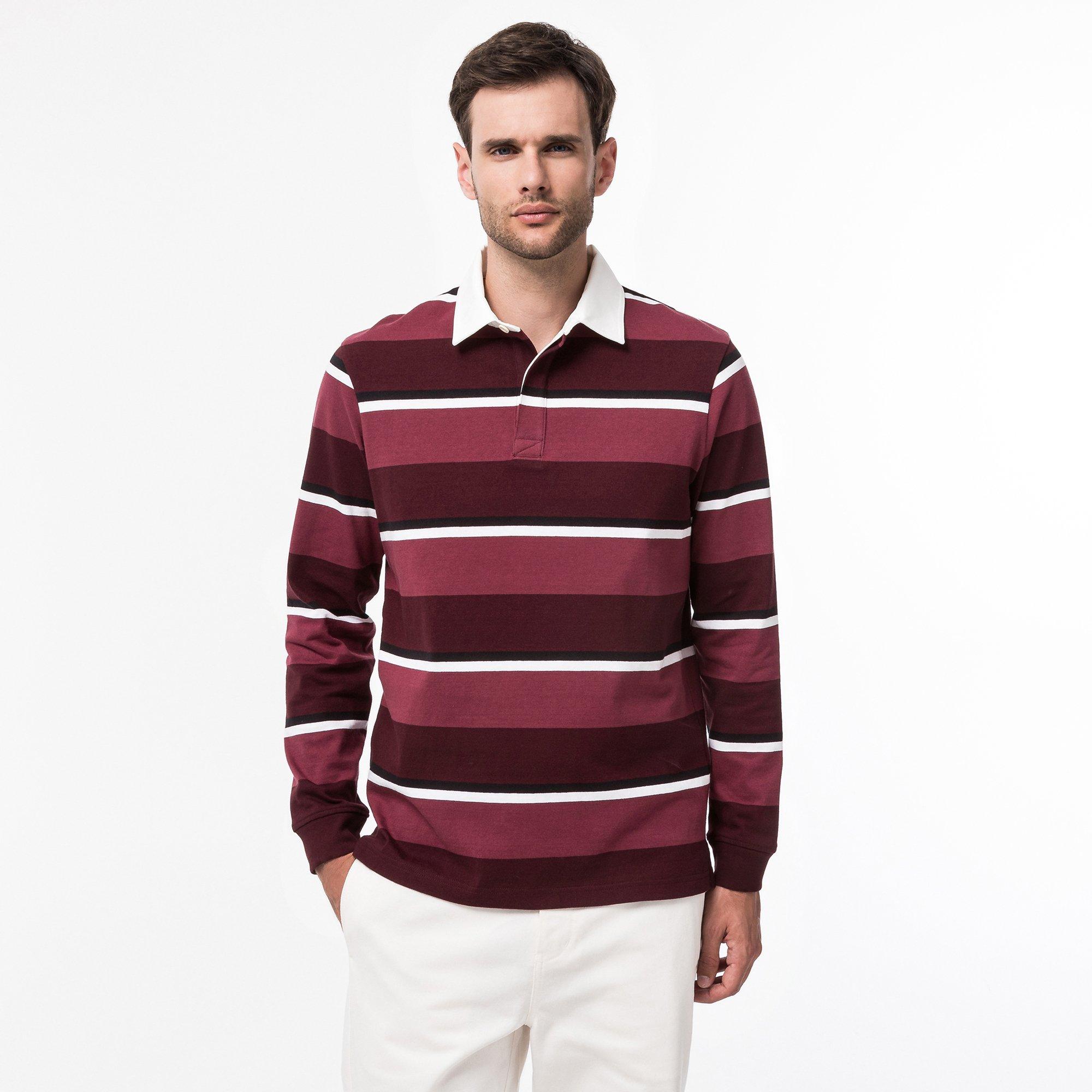 Image of T-shirt, Langarm Herren Bordeaux M