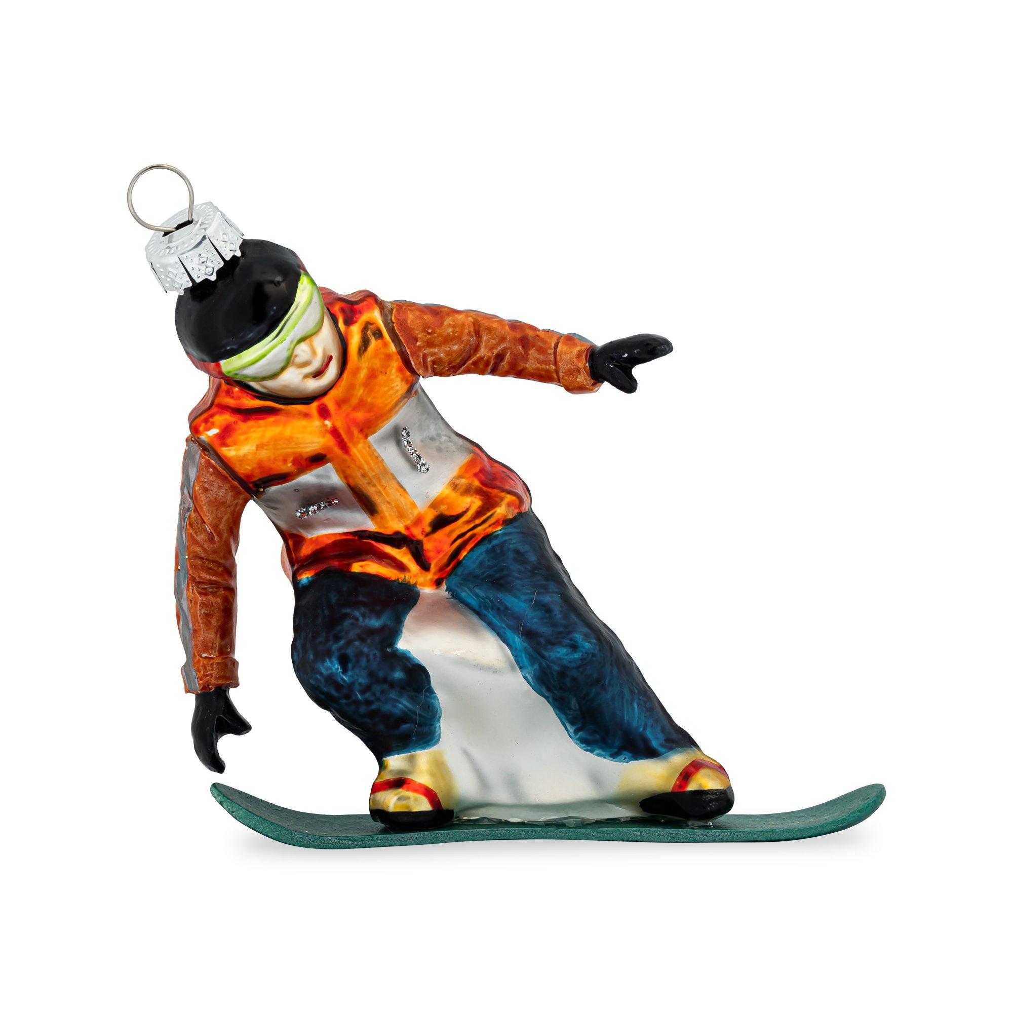 Manor Collections Lustiger Weihnachtsbaumanhänger Ornament Snowboarder 