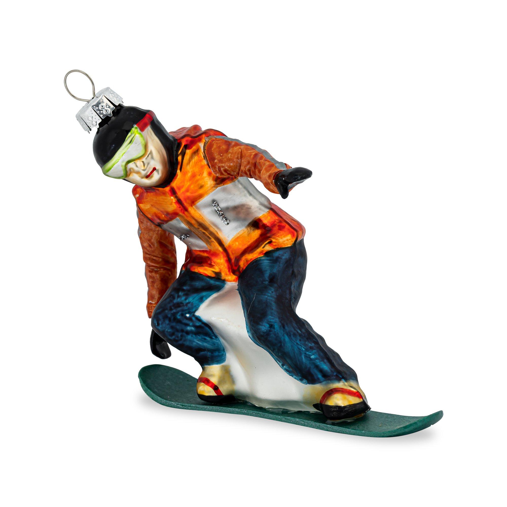 Manor Collections Lustiger Weihnachtsbaumanhänger Ornament Snowboarder 