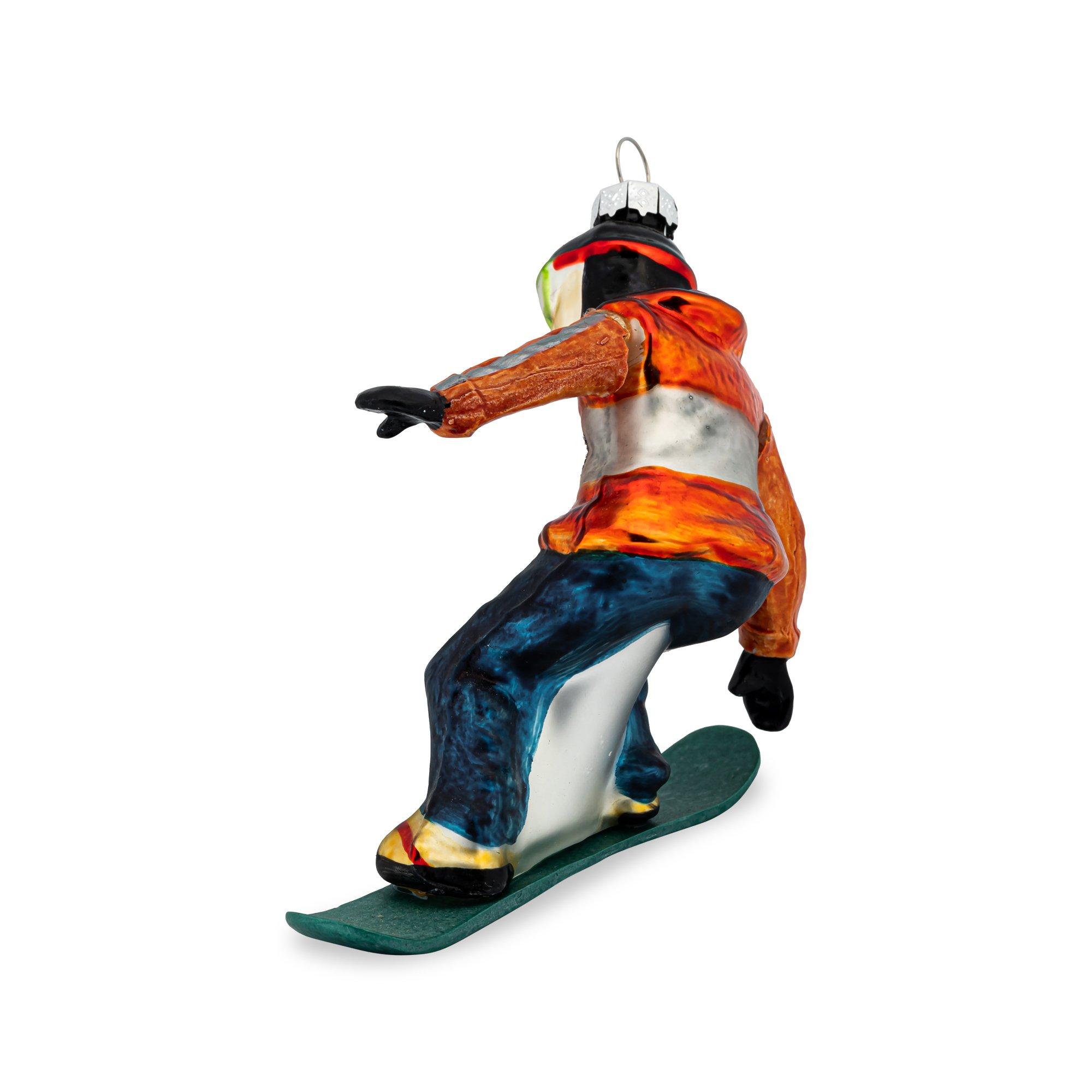 Manor Collections Pendentif de sapin de Noël original Ornament Snowboarder 