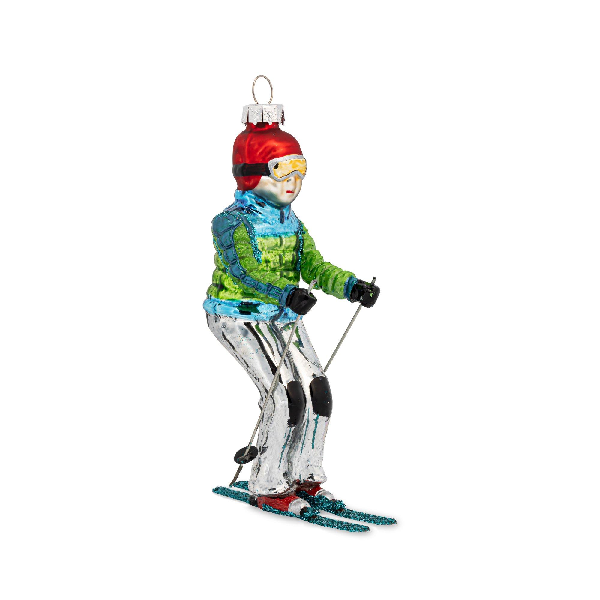 Manor Collections Lustiger Weihnachtsbaumanhänger Ornament Boy Downhill Skiing 