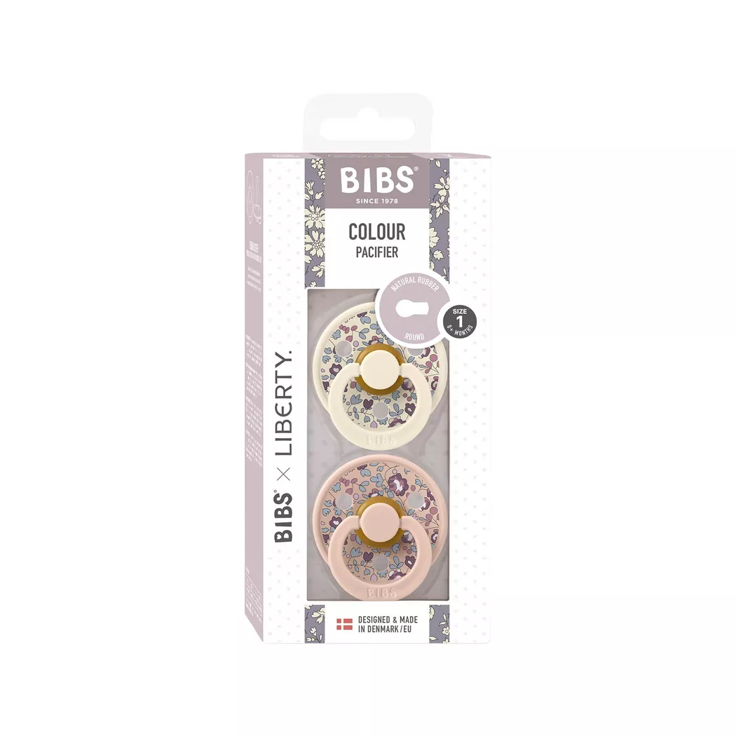 BIBS - Schnuller,  x Liberty 2 PACK Colour Eloise Latex Size 1 Blush Mix, 0-6M, Puderrosa