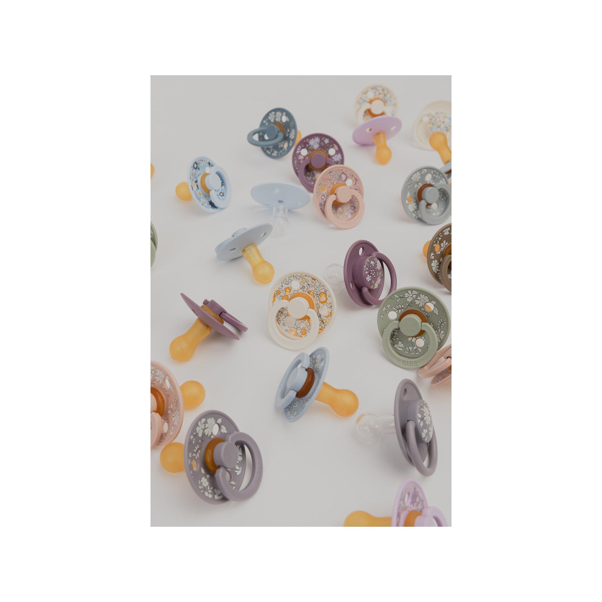 BIBS BIBS x Liberty 2 PACK De Lux Eloise Silicone Onesize Baby Blue Mix Tétine 