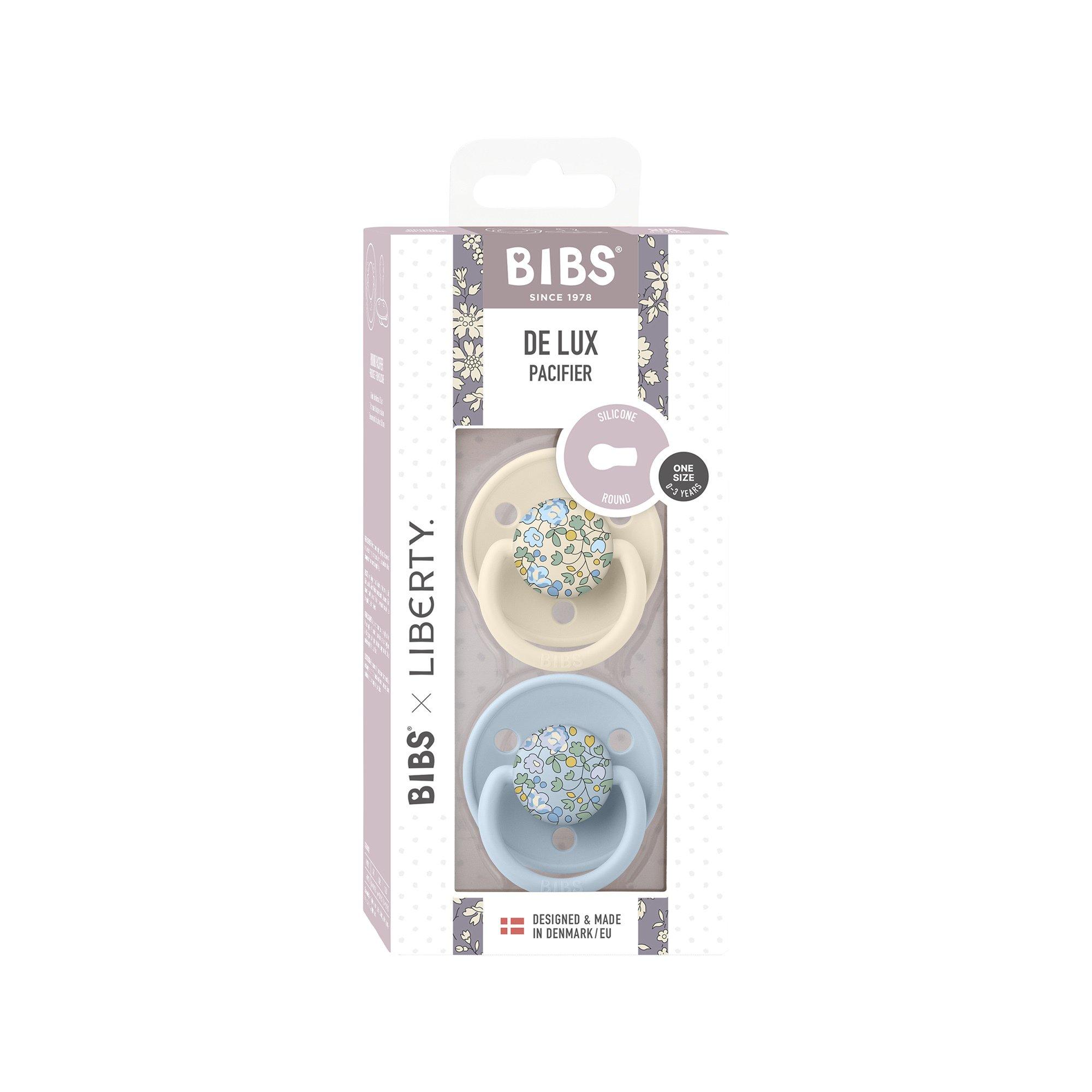 BIBS BIBS x Liberty 2 PACK De Lux Eloise Silicone Onesize Baby Blue Mix Schnuller 