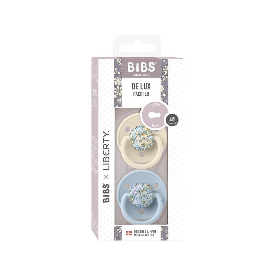 BIBS BIBS x Liberty 2 PACK De Lux Eloise Silicone Onesize Baby Blue Mix Ciuccio 