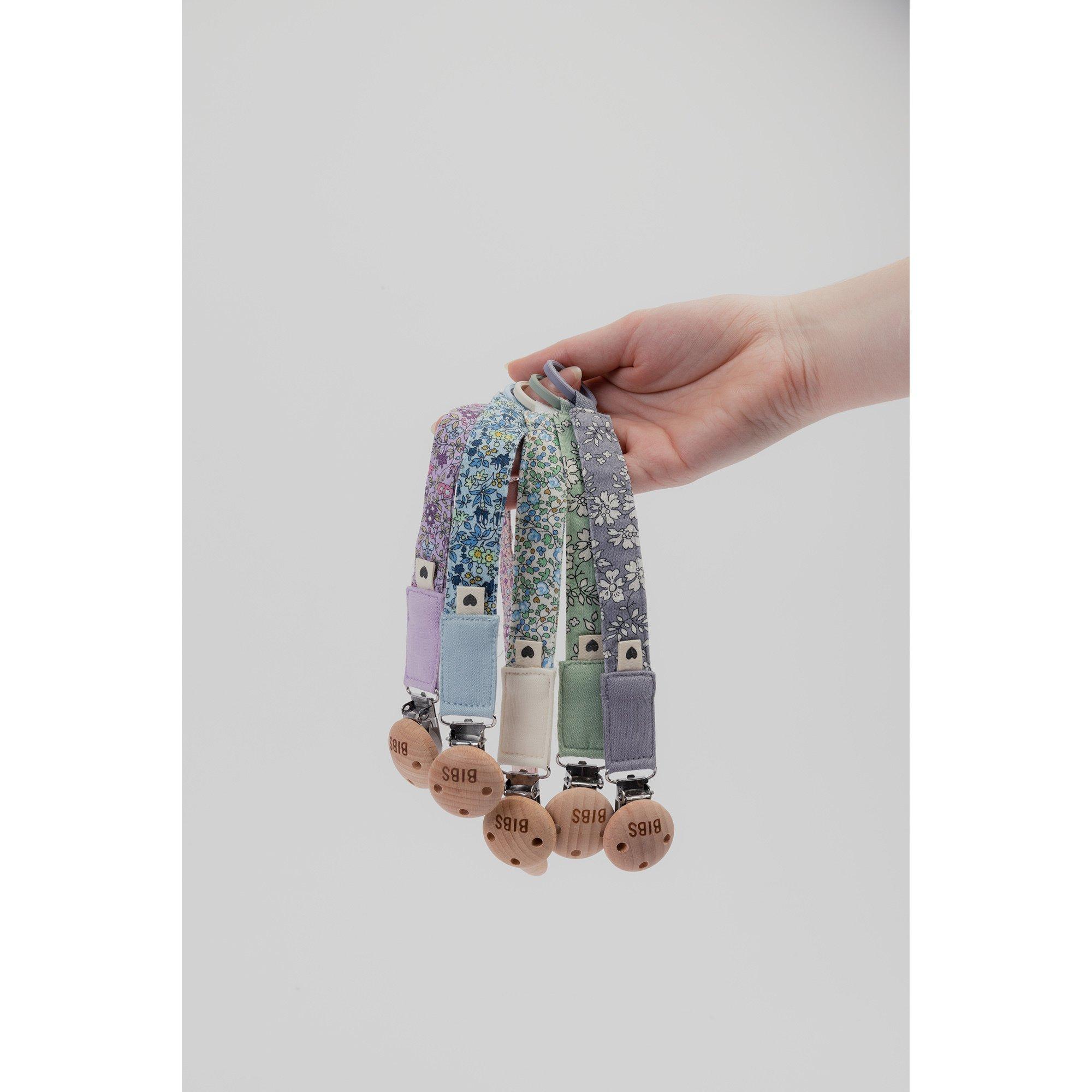 BIBS BIBS x Liberty Pacifier Clip Capel Fossil Grey Collana ciuccio 