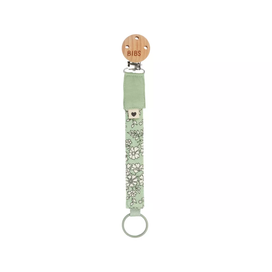BIBS - Schnullerkette,  x Liberty Pacifier Clip Capel Sage, One Size, Pastellgrün