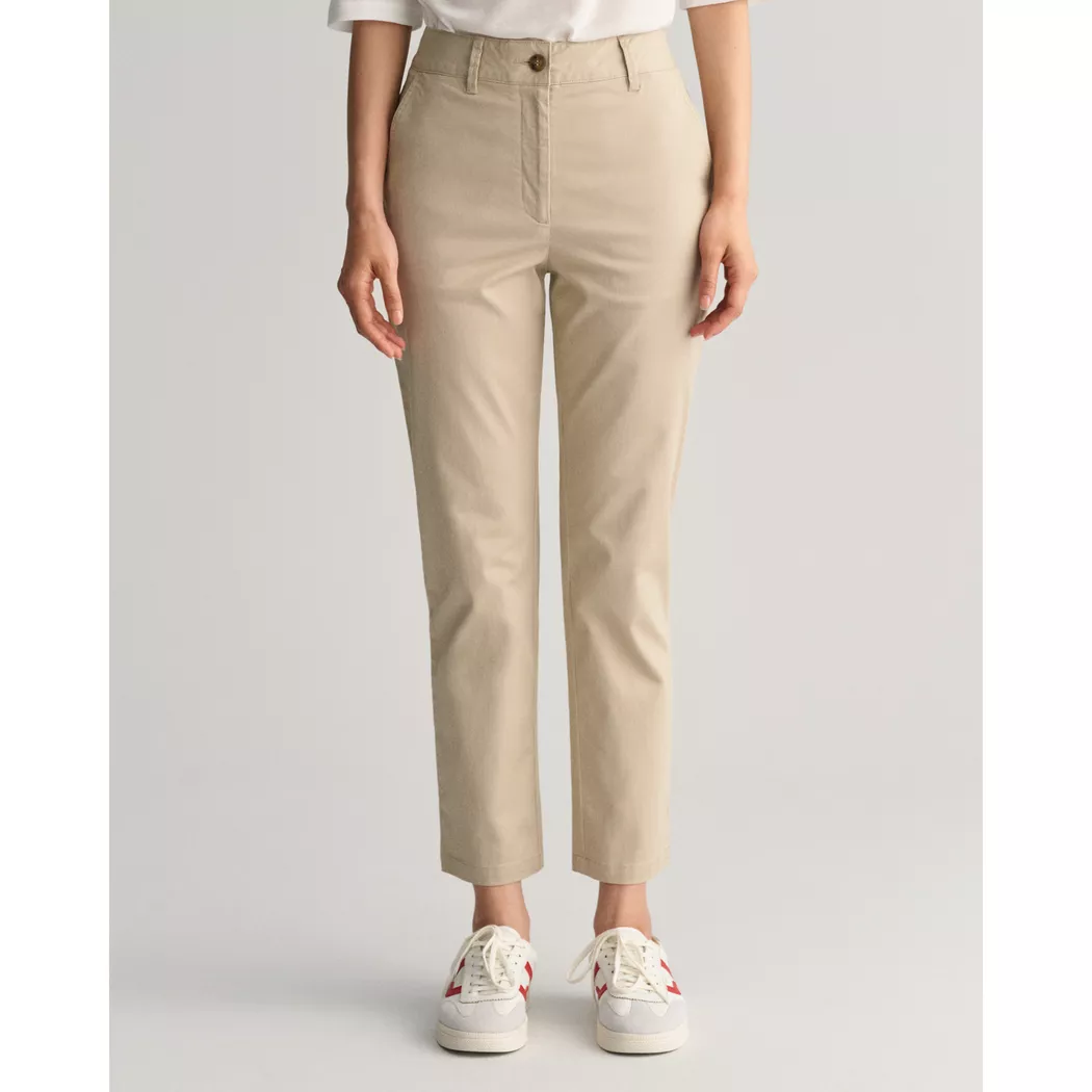 Gant pour femme. 4150261 Pantalon chino Slim Fit beige (42), Casuel, Coton