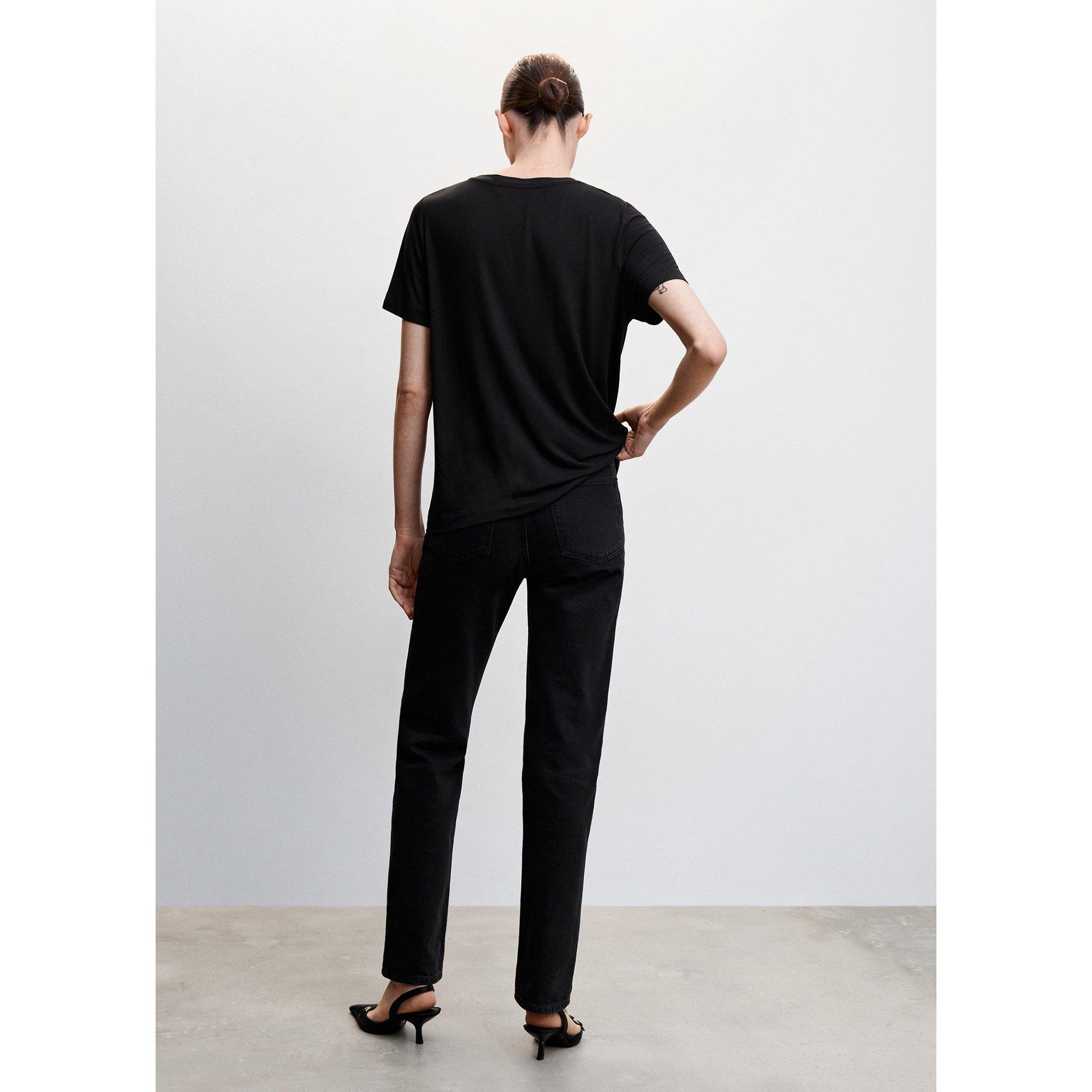 MANGO VISPI T-Shirt Scollo a V Maniche Corte  