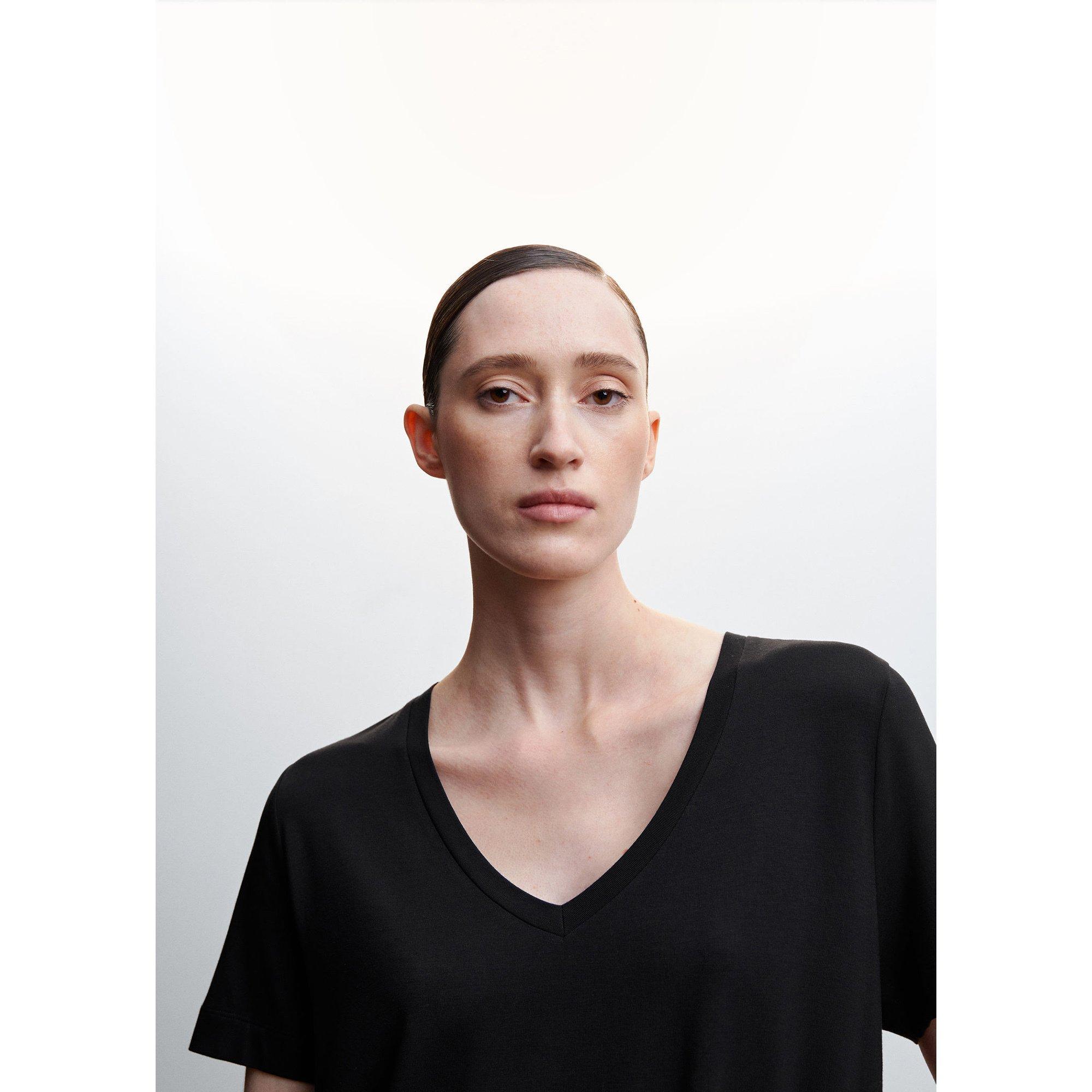 MANGO VISPI T-Shirt Scollo a V Maniche Corte  