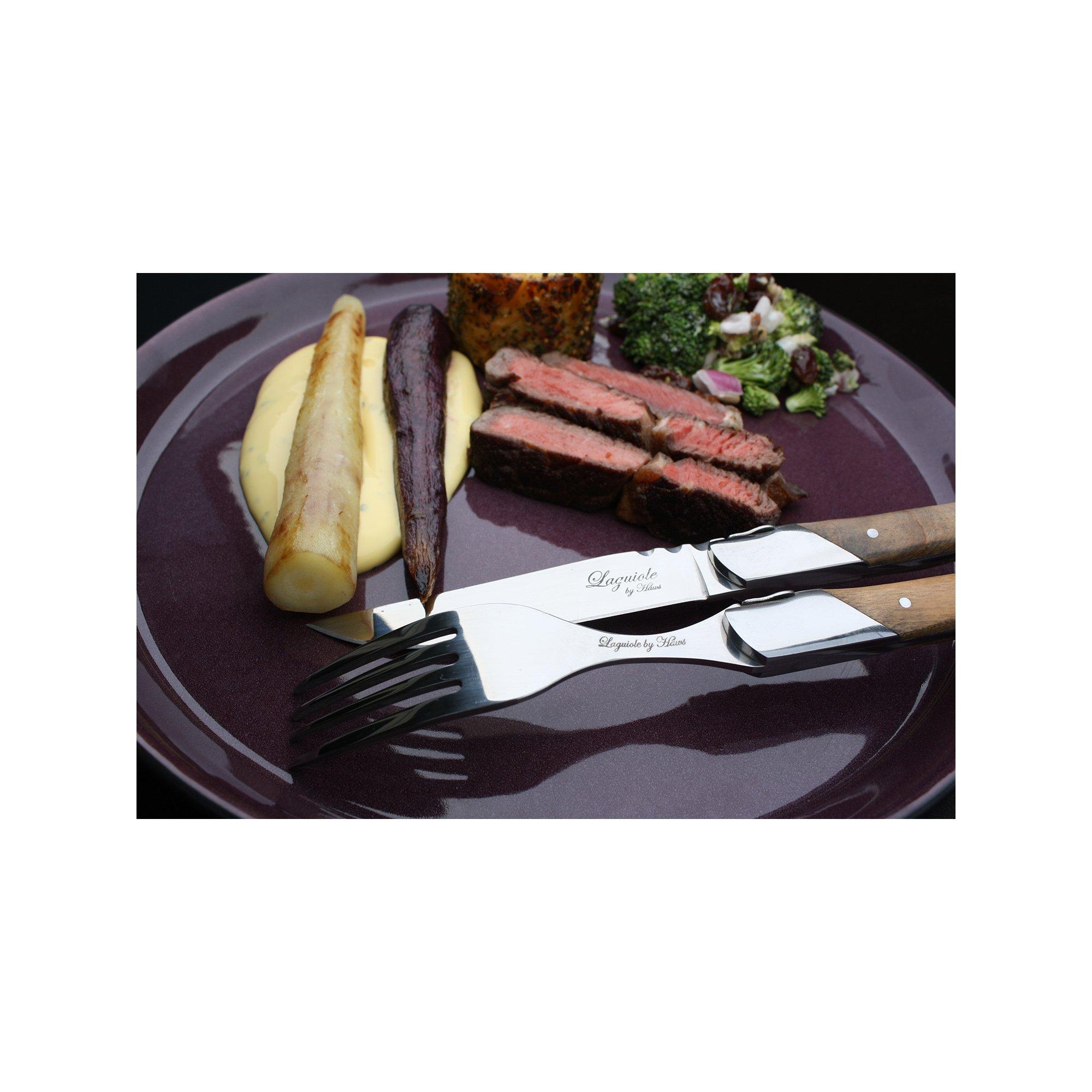 Laguiole By Hâws Posate per bistecca, 12 pezzi Olive Wood 