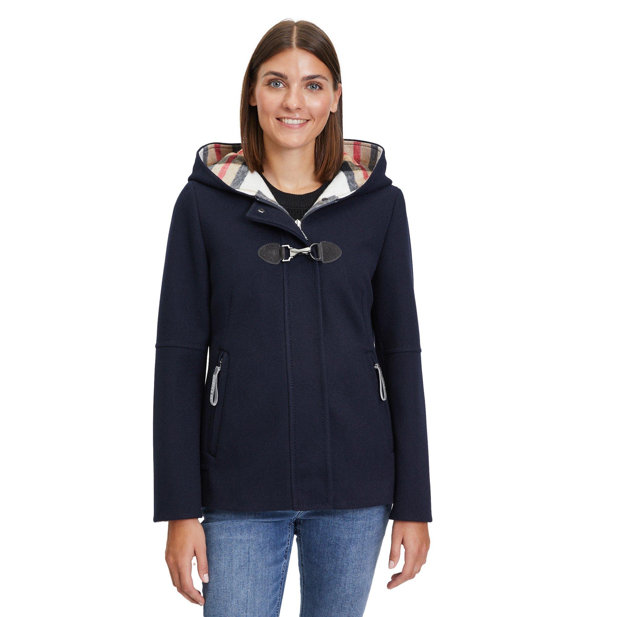 Image of Wolljacke Mit Kapuze Damen Marine 34
