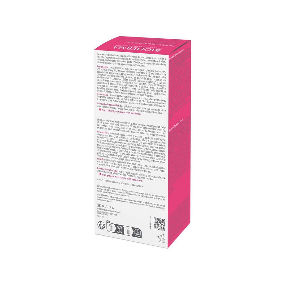 BIODERMA  Sensibio Defensive Serum - Feuchtigkeitsspendend und beruhigend für empfindliche Haut 