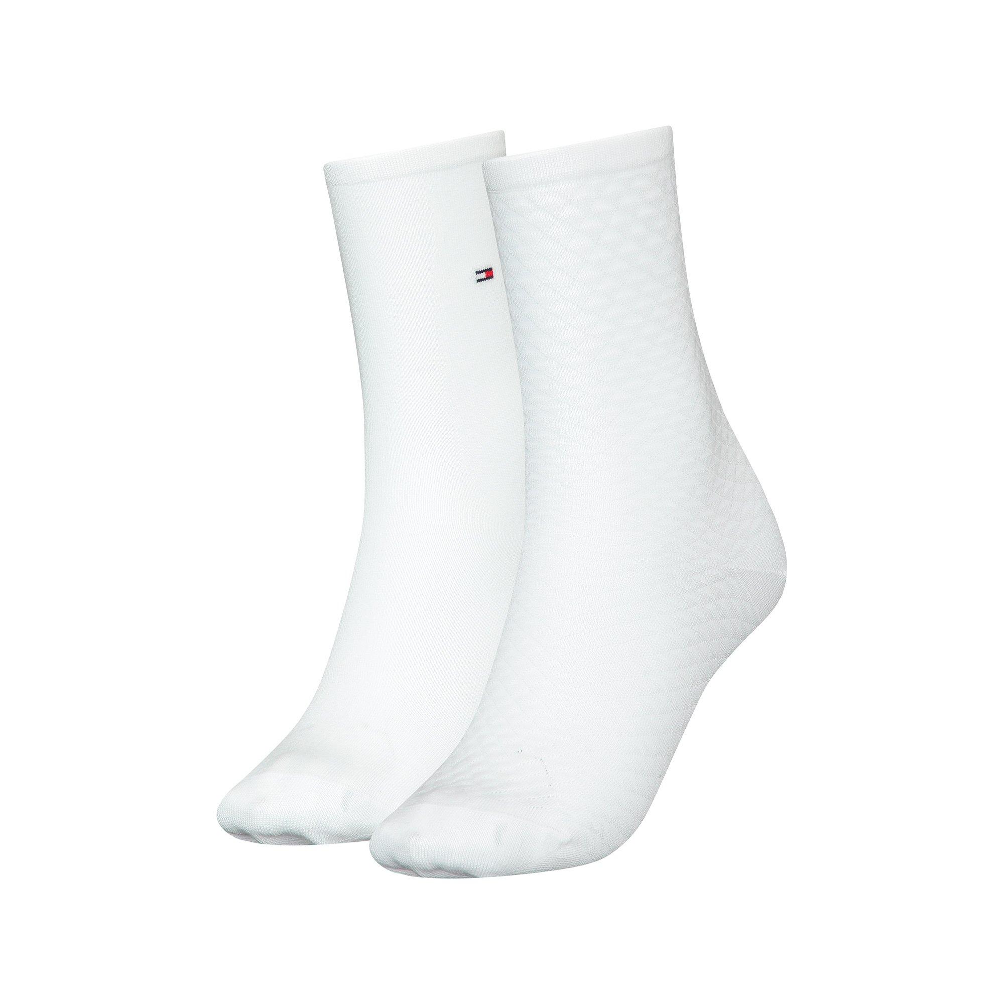 TOMMY HILFIGER Diamond Structure Lot de 2 paires de chaussettes hauteur mollet  