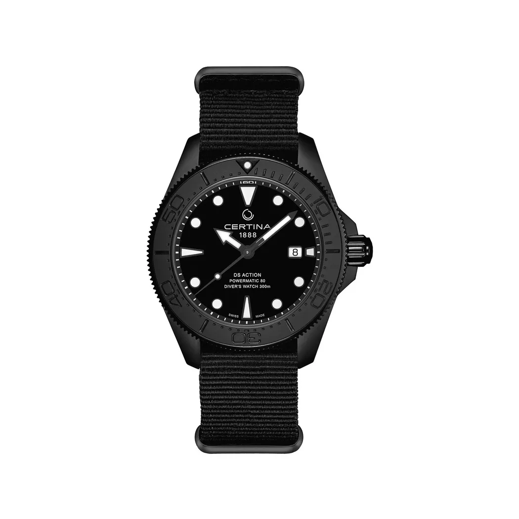 Certina DS Action Diver Powermatic 80 Watch Black 43mm