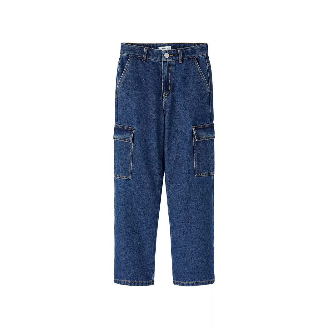 Name It Jean Rose Wide Cargo Fit Dark Blue Denim 8 Années Filles