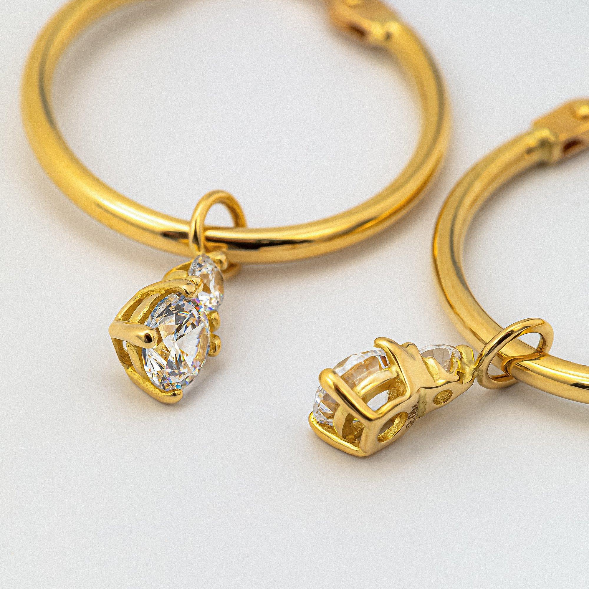 L' Atelier Gold 18 Karat by Manor Creoles or 18kt Boucles d'oreilles 