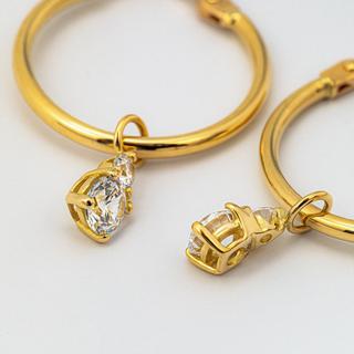 L' Atelier Gold 18 Karat by Manor Creoles or 18kt Orecchini 